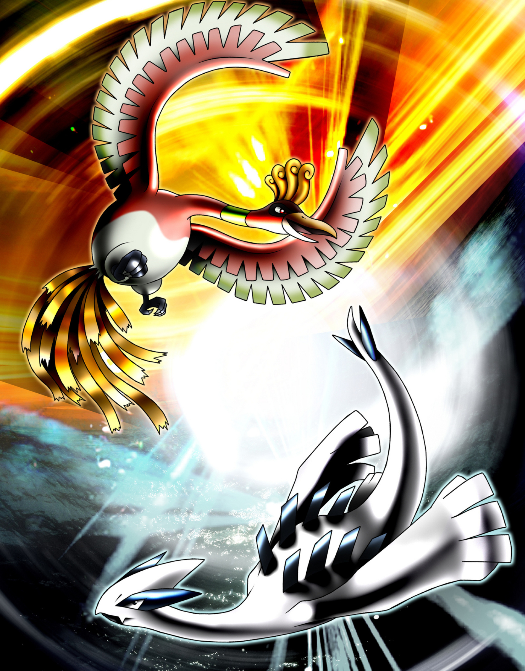 47+ HO OH and Lugia Wallpaper 2010x2560