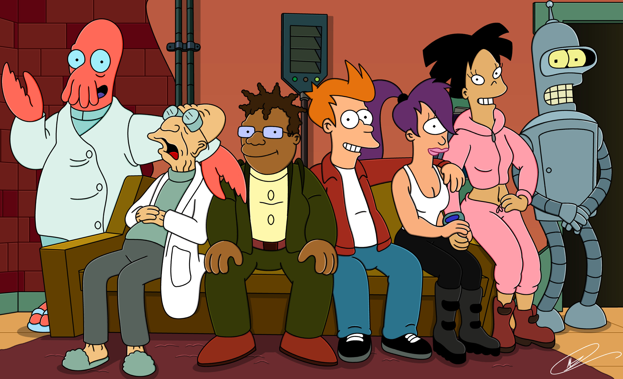Futurama: An American adult animated science fiction sitcom series, Fox Broadcasting Company. 2160x1320 HD Wallpaper.