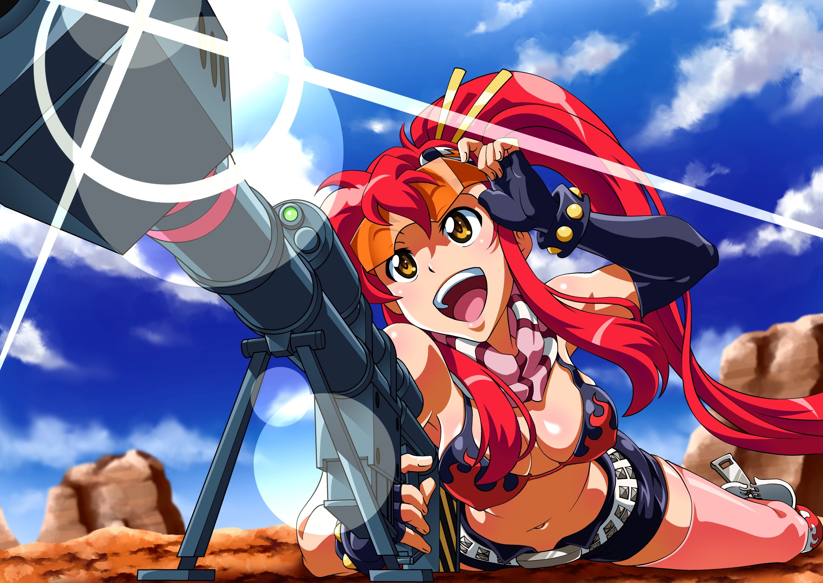 Yoko character, Gurren Lagann anime, HD red-haired girl, Anime art masterpiece, 2860x2030 HD Desktop