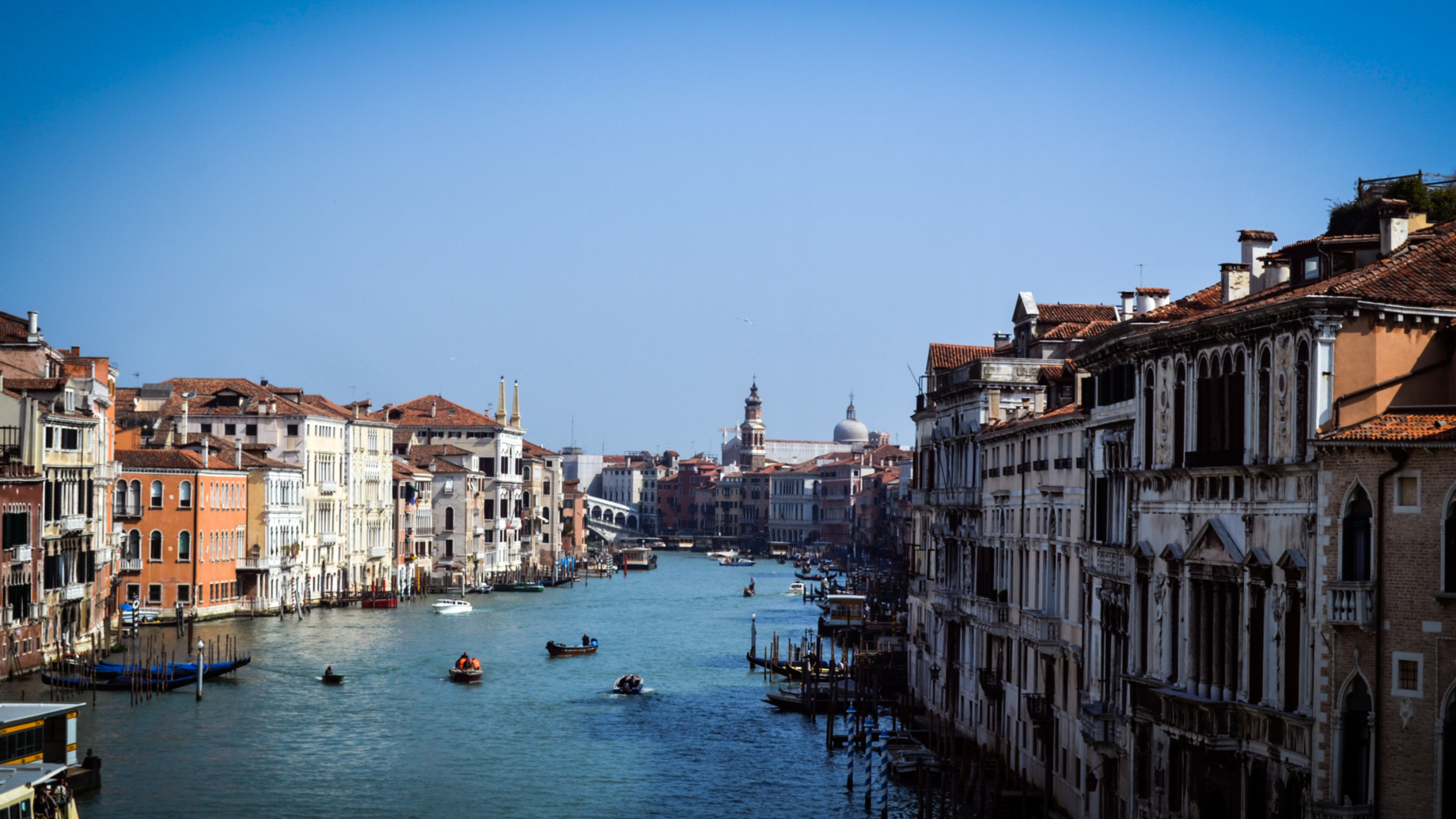 Venice: The city is located in the shallow Venetian Lagoon. 3840x2160 4K Wallpaper.