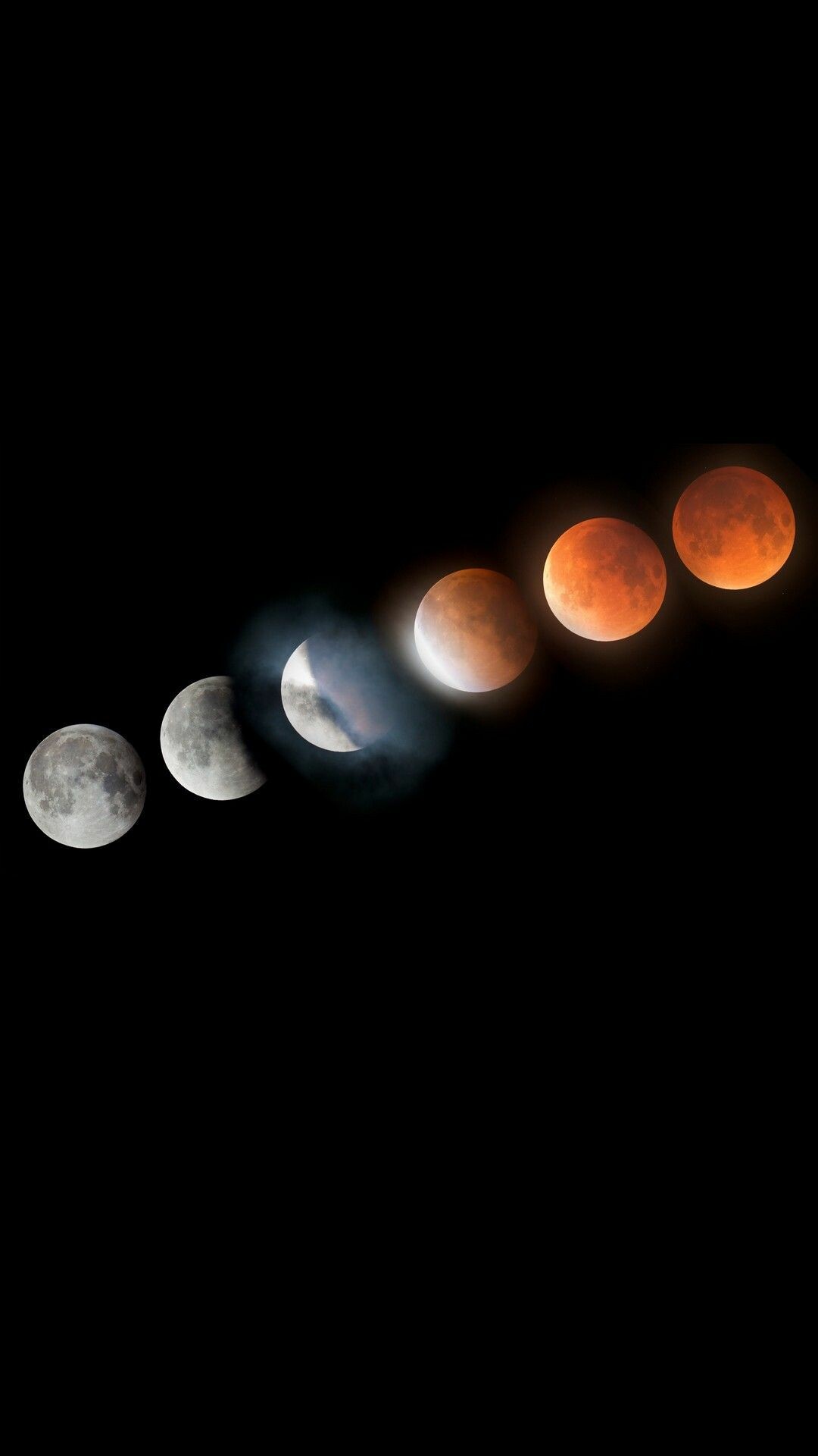 Lunar Eclipse fr iPhone, Himmlischer Charme in deiner Tasche, Nachtlicher Himmelswunder, Astronomisches Wunder, 1080x1920 Full HD Handy
