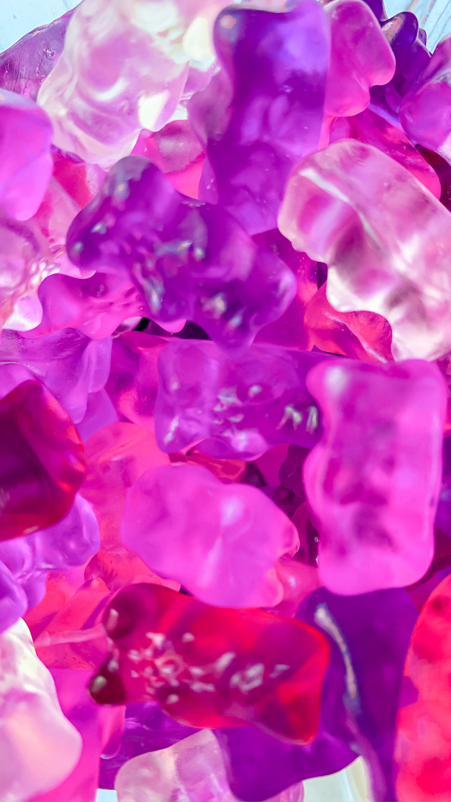 Gummy Bears, Aesthetic pattern, Purple and pink blend, Desktop beauty, 1440x2560 HD Phone