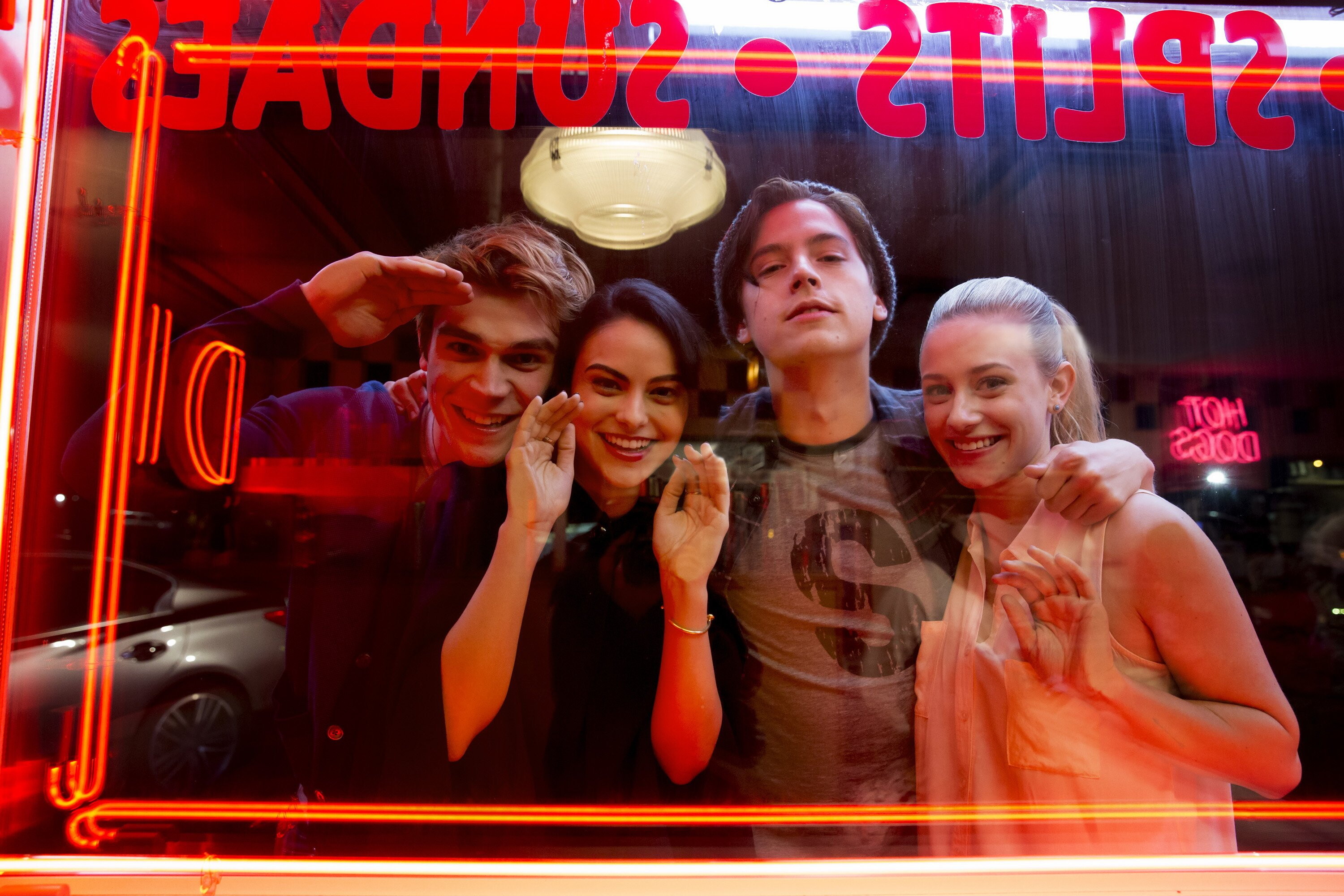 Riverdale (TV Series): The jock Archie, The girl next door Betty, The new girl Veronica, The outcast Jughead. 3000x2000 HD Background.