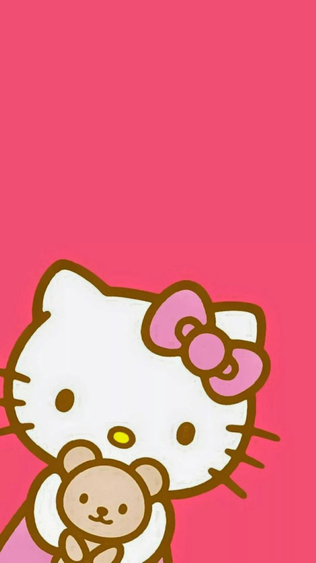 Hello Kitty: The character's first appearance on an item was in March 1975 on a vinyl coin purse. 1080x1920 Full HD Background.