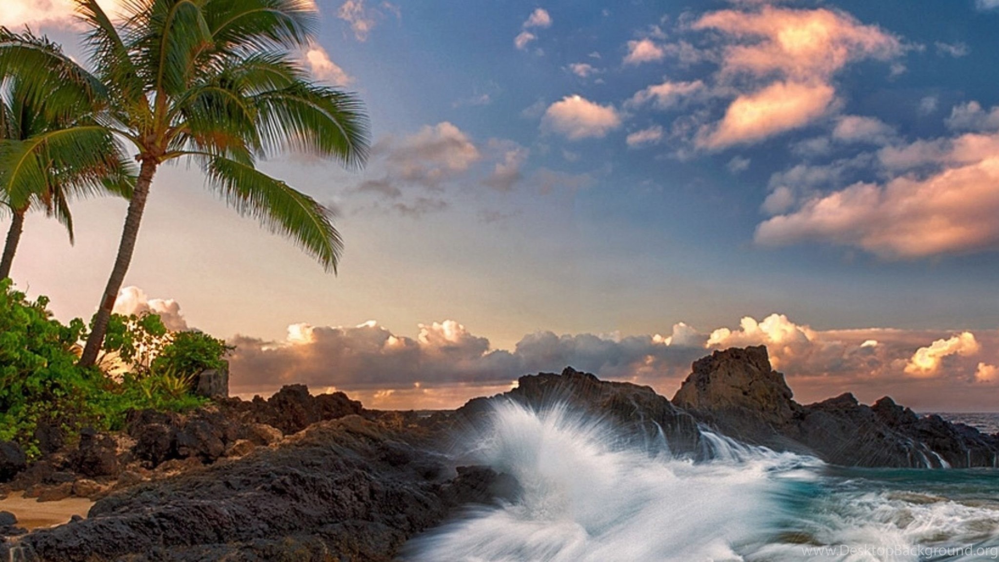 Pacific Ocean, Maui Hawaii, Dual screen wallpapers, Tropical paradise, 2050x1160 HD Desktop