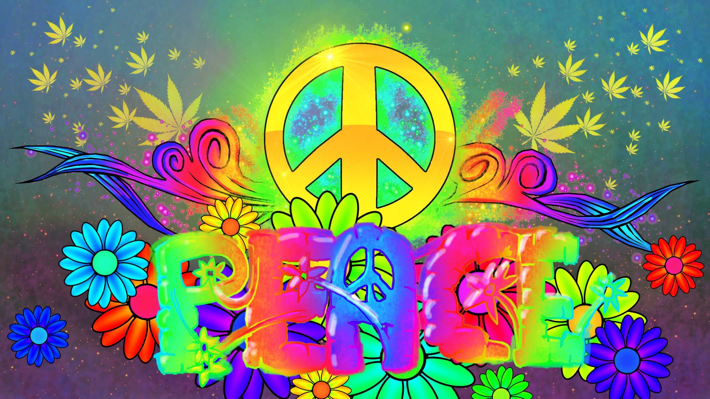 Hippie culture, Vibrant artistic expression, Sunshine and peace, Hippie freedom, 2400x1350 HD Desktop