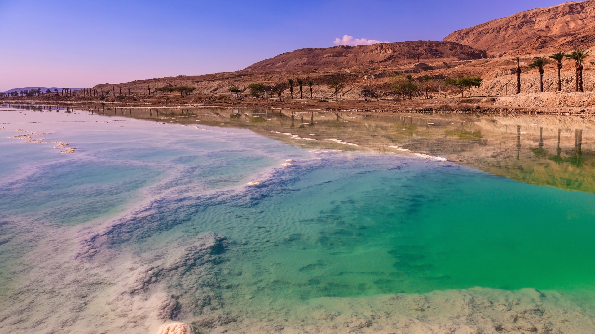 Dead Sea, Fused salt, Water surface, Windows 10 spotlight, 1920x1080 Full HD Desktop