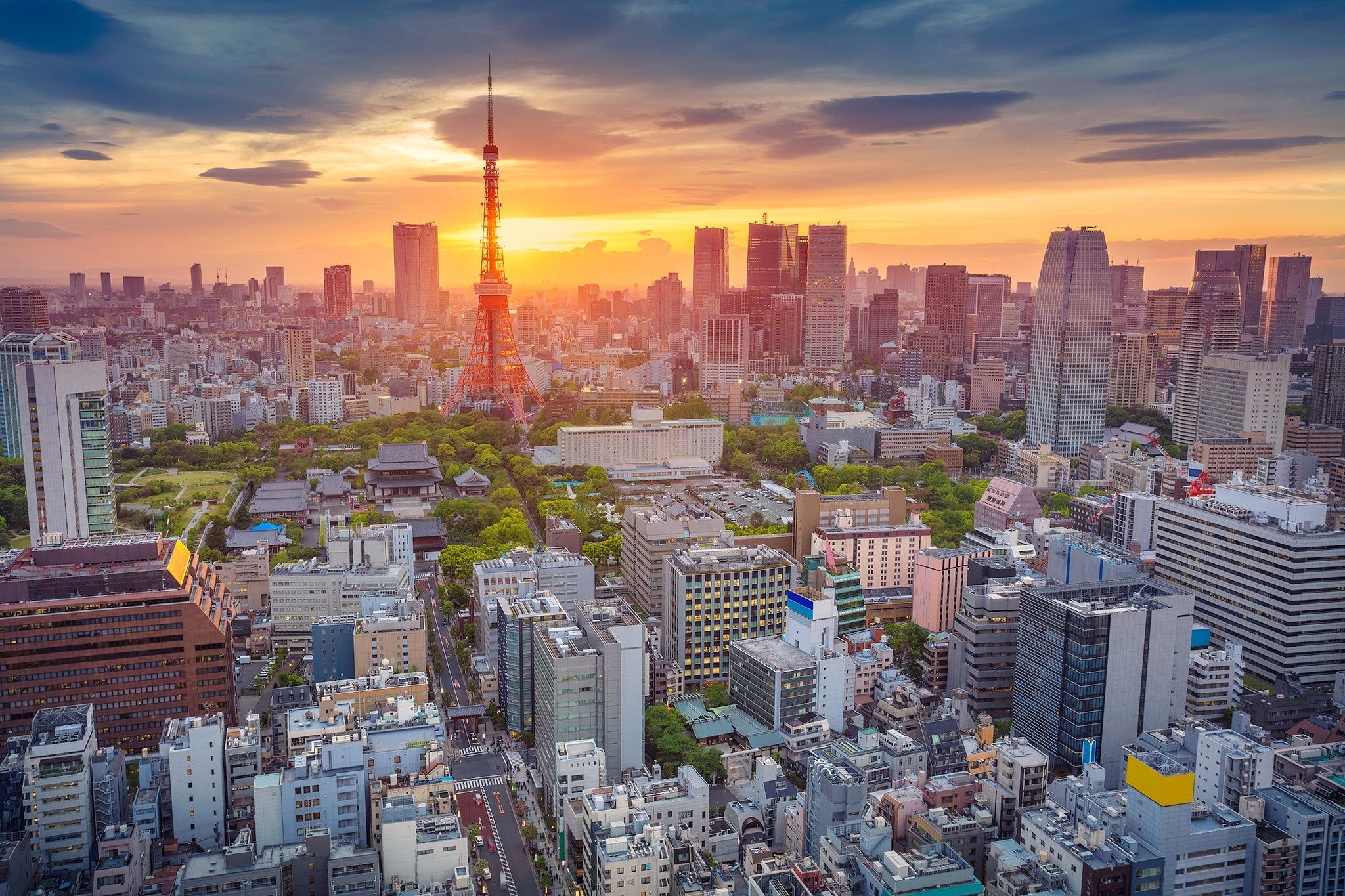 Tokyo Tower, Morning serenity, Beautiful wallpapers, Tokyo sunrise, 2050x1370 HD Desktop