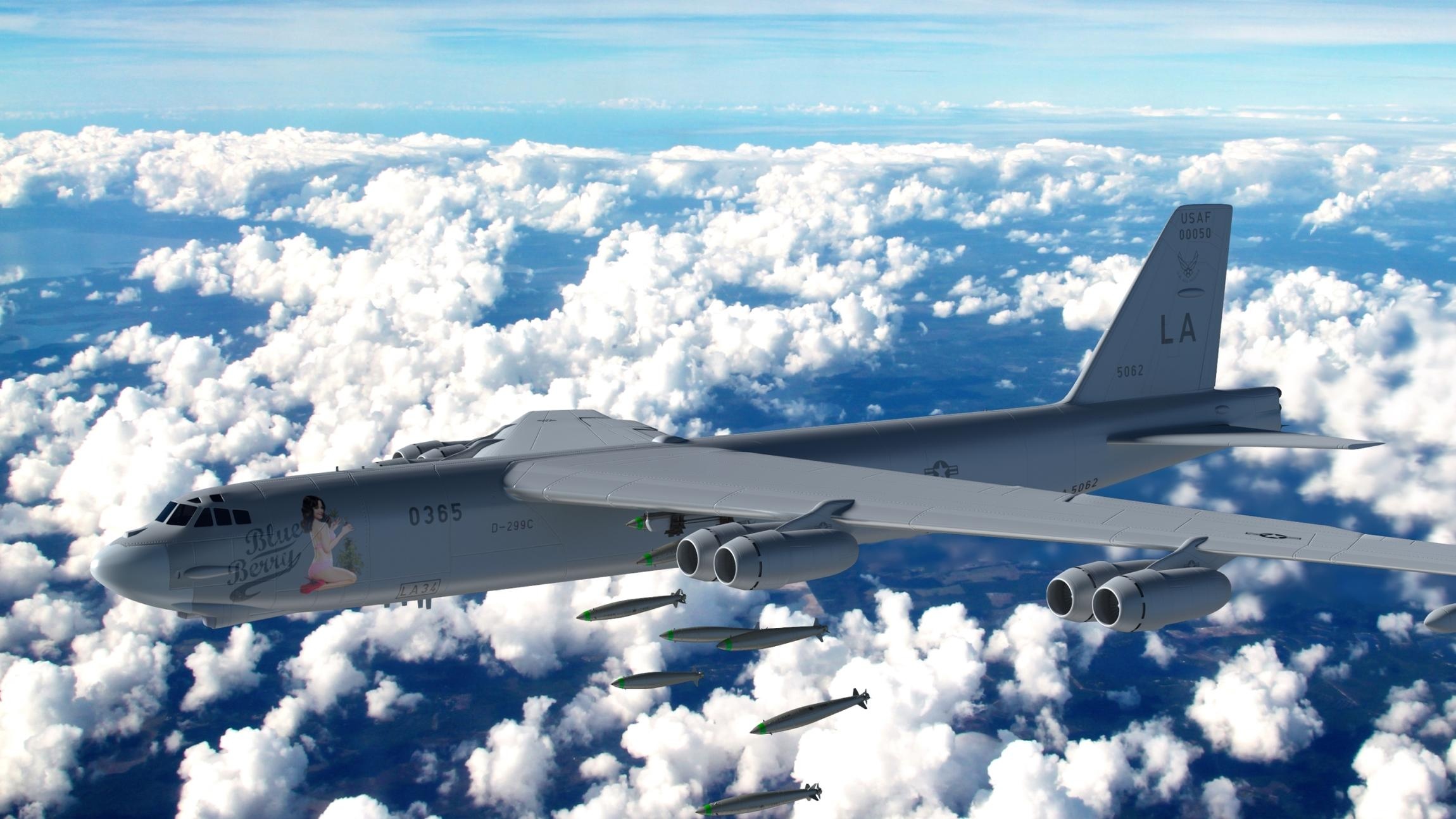 Boeing B-52, Strategic bomber, Air superiority, Long-range capabilities, 2300x1300 HD Desktop