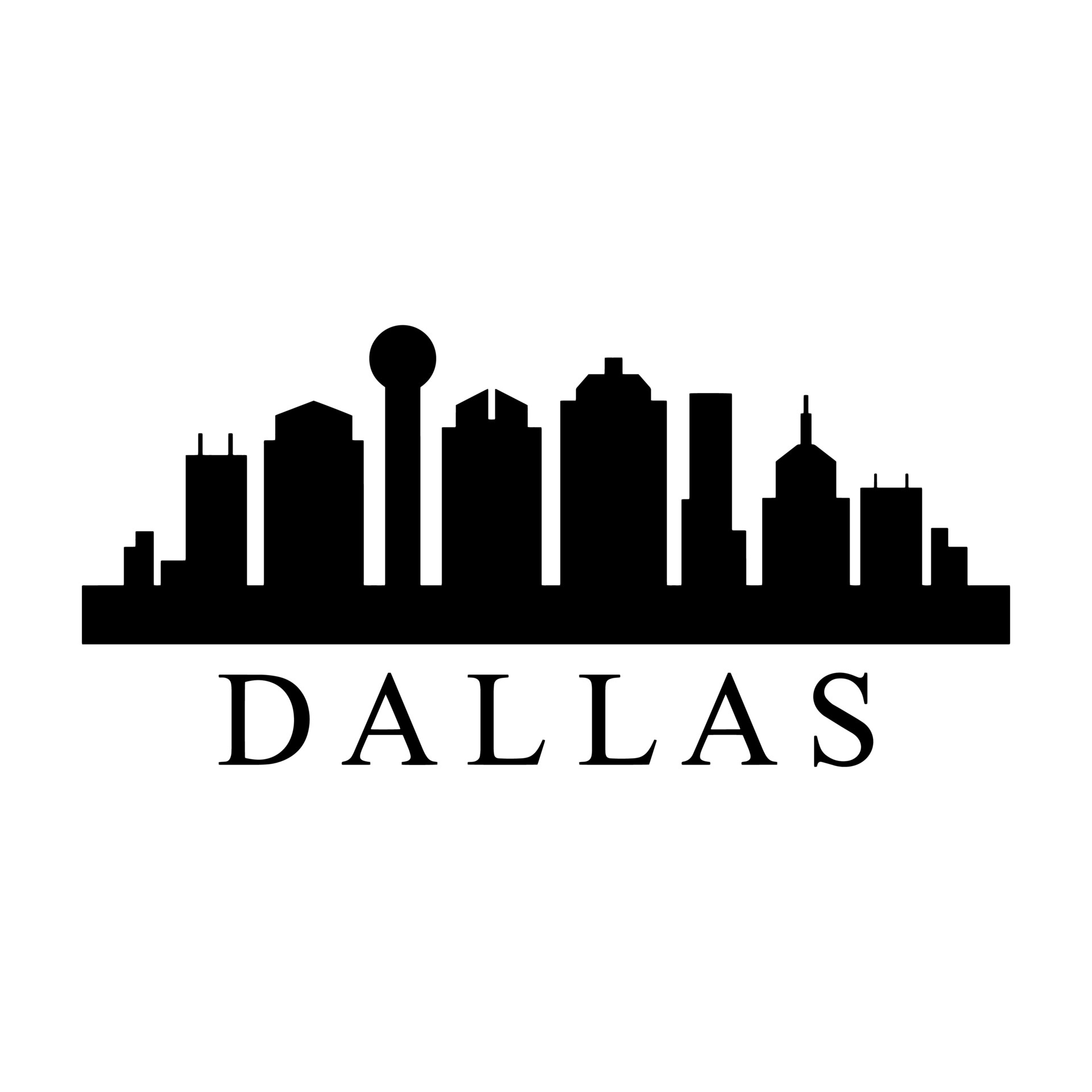 Dallas skyline, Auf weiem hintergrund dargestellt, Vektor kunst, 1920x1920 HD Phone