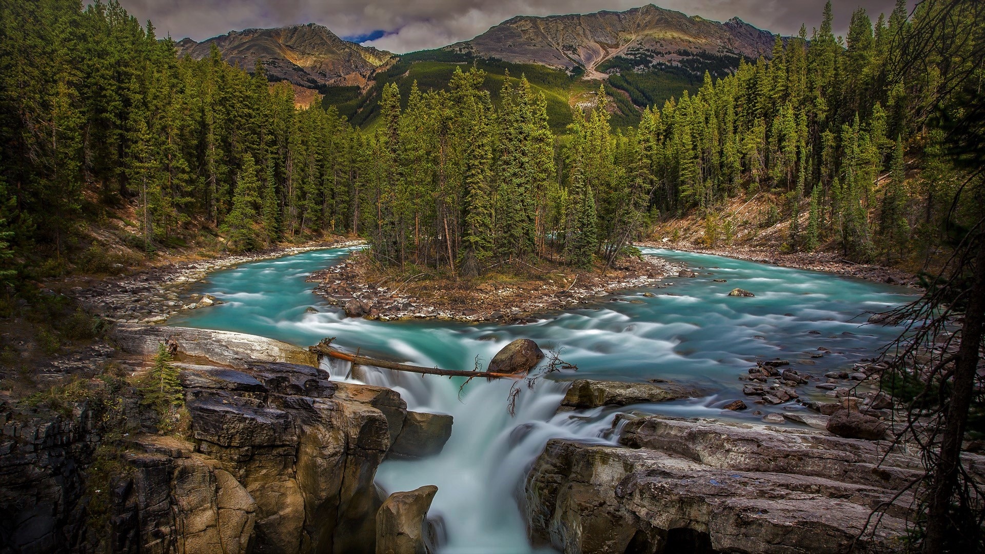 Jasper National Park, Sunwapta falls, Canadian beauty, Natural wonder, 1920x1080 Full HD Desktop