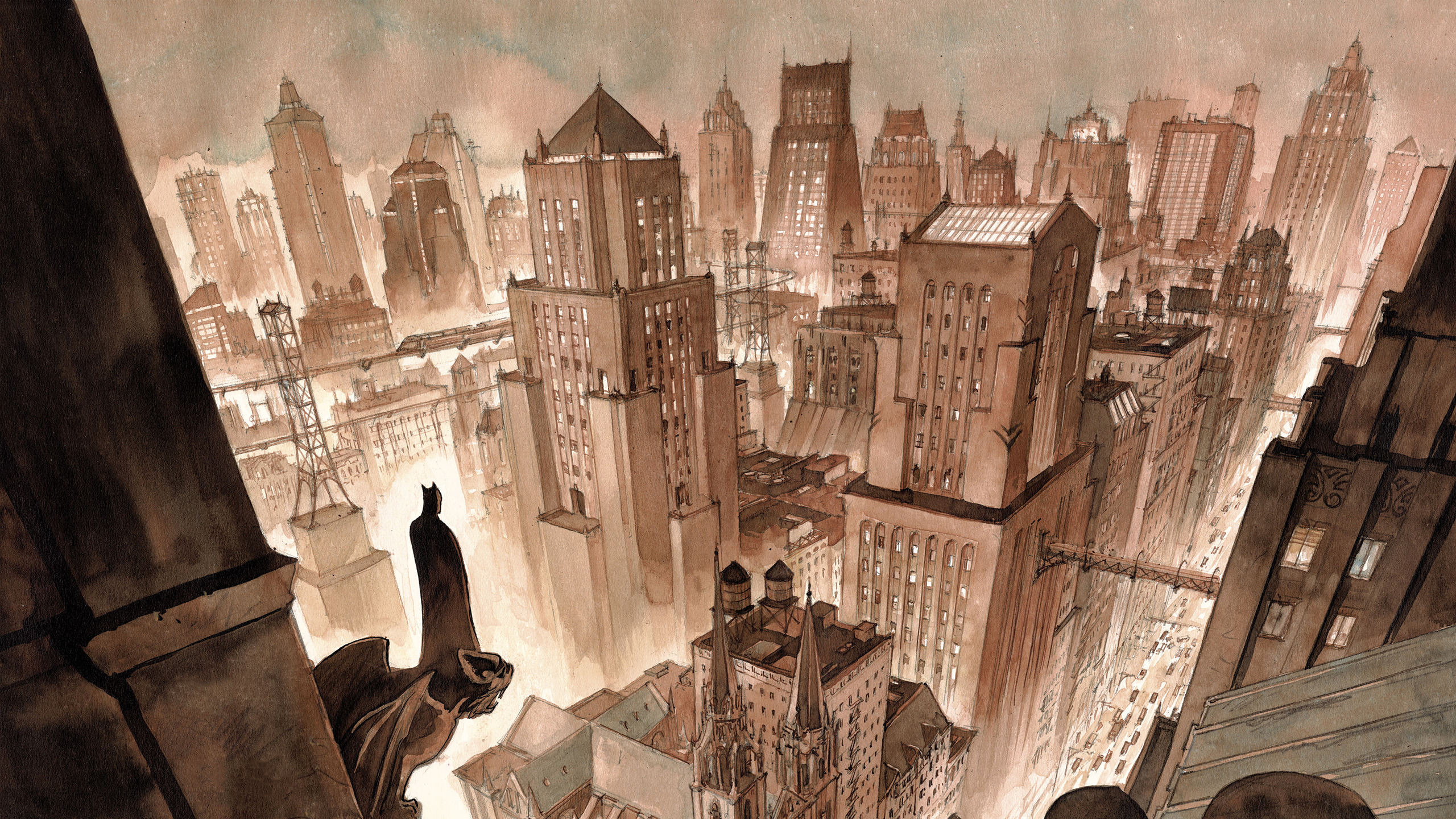 Gotham City, Artist version, 2560x1440 HD Desktop