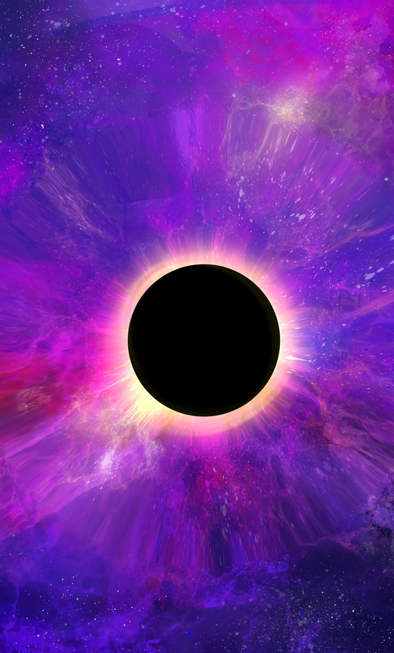 Black Hole: A spot in space that has a powerful gravitational pull. 1280x2120 HD Wallpaper.