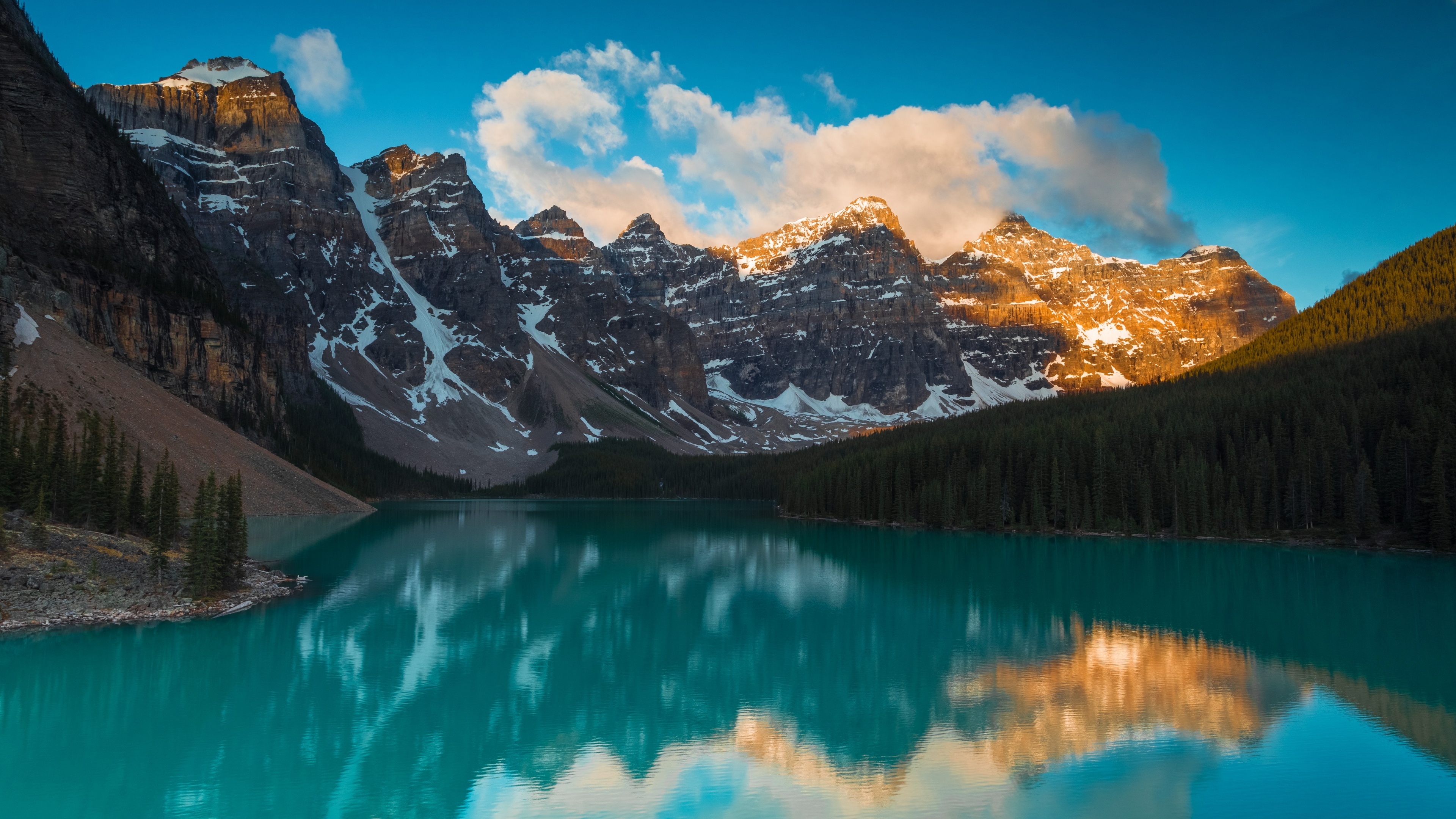 Lake Louise, Tranquil waters, Majestic mountains, Nature's beauty, 3840x2160 4K Desktop