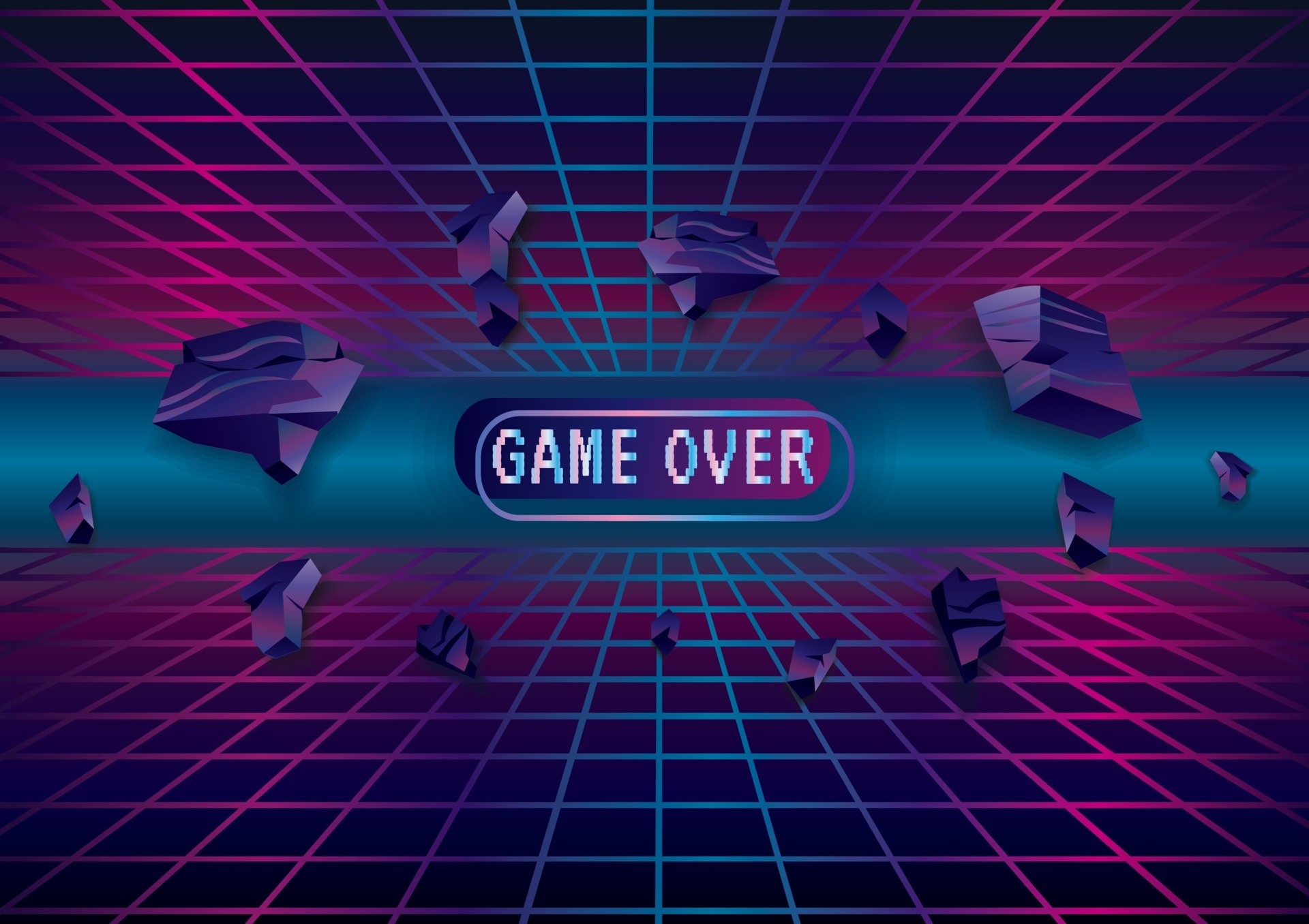 Game Over, Game night, Gaming zone, Vector art, 1920x1360 HD Desktop
