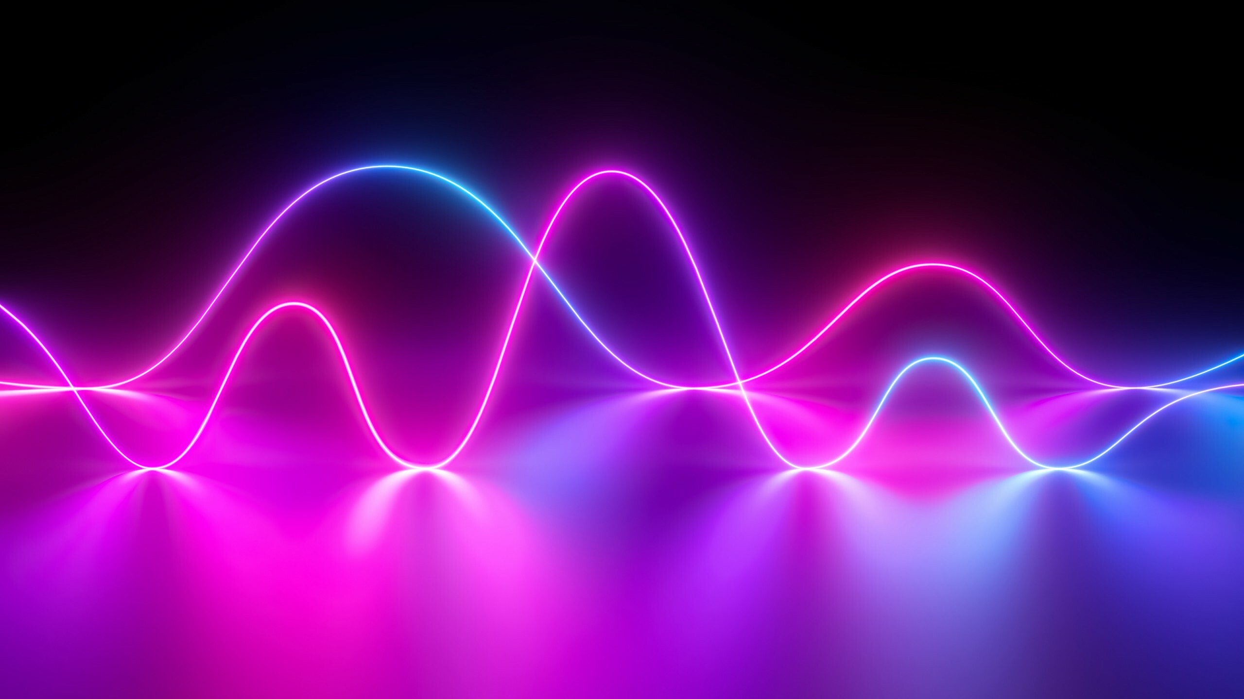 Neon: Combination of colors and shapes creates a sense of movement and energy. 2560x1440 HD Background.
