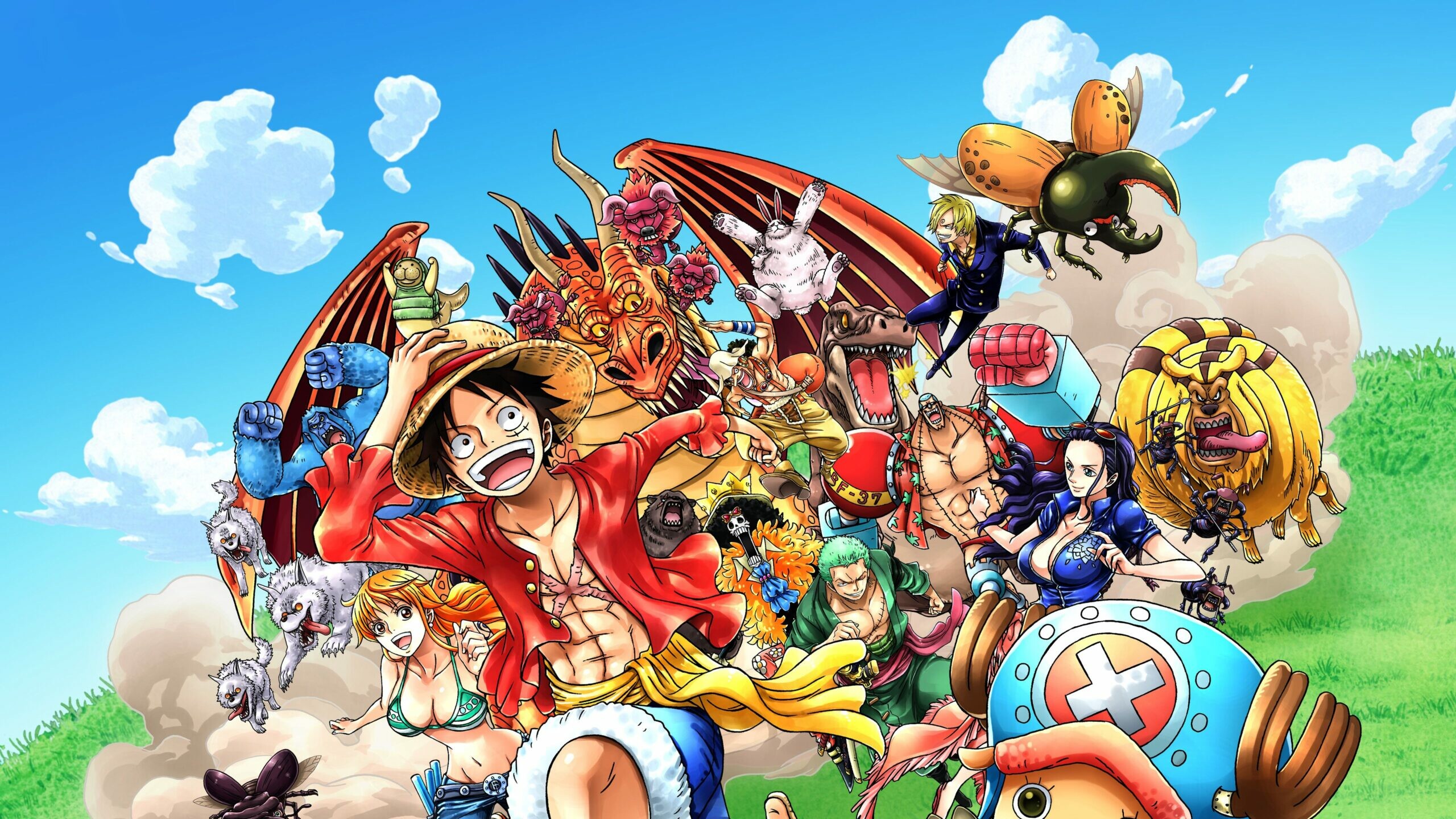 One Piece, Anime adventure, Luffy's crew, Epic battles, 2560x1440 HD Desktop