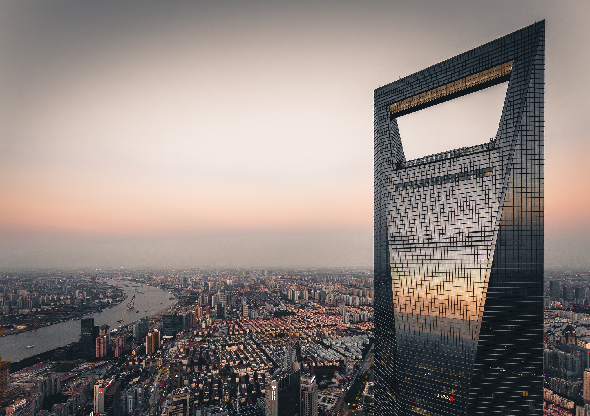 Shanghai World Financial Center, High-definition wallpaper, Futuristic architecture, Stunning view, 2040x1440 HD Desktop