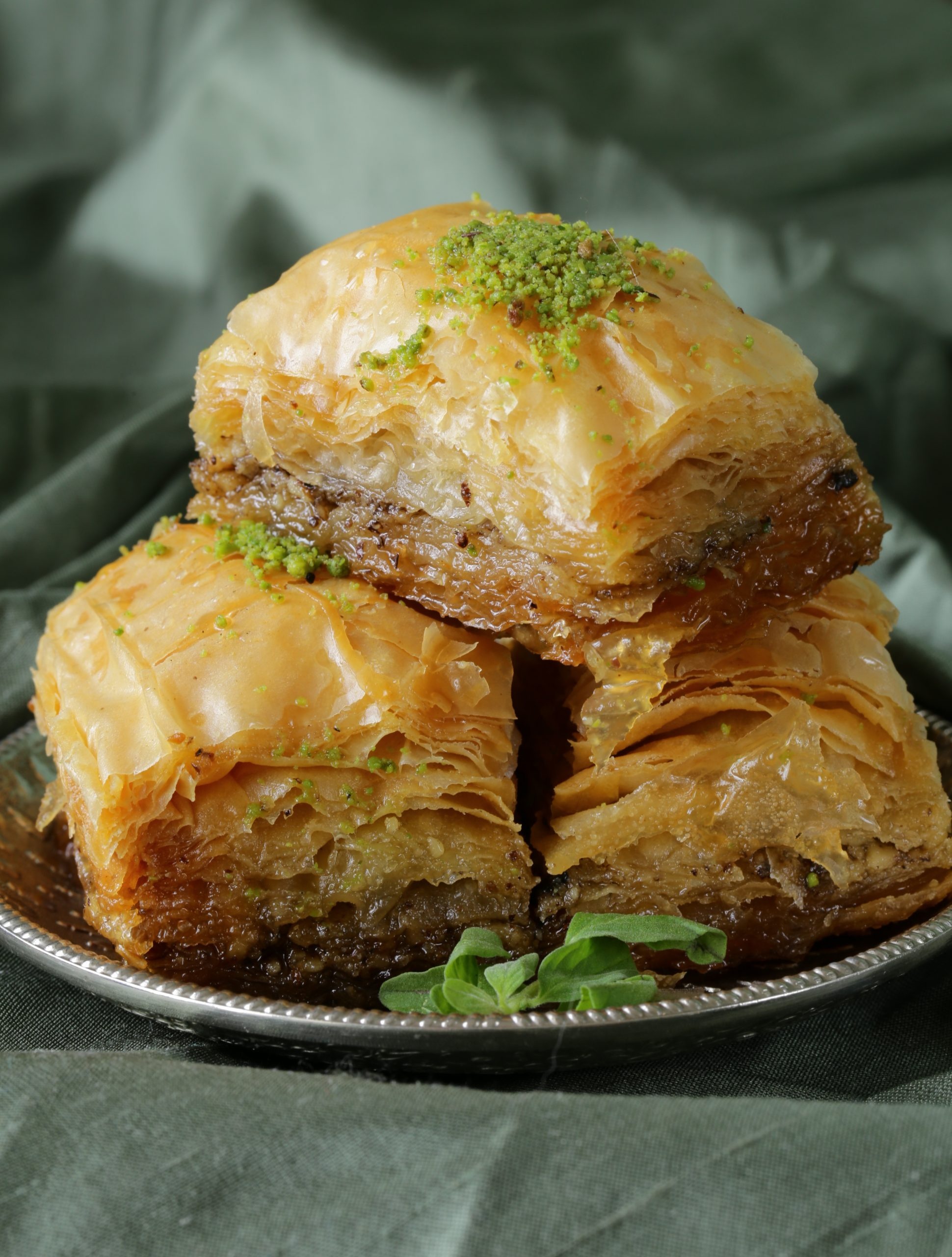 Baklava: Turkish, Greek, and Middle Eastern rich pastry of phyllo dough and nuts. 1940x2560 HD Wallpaper.