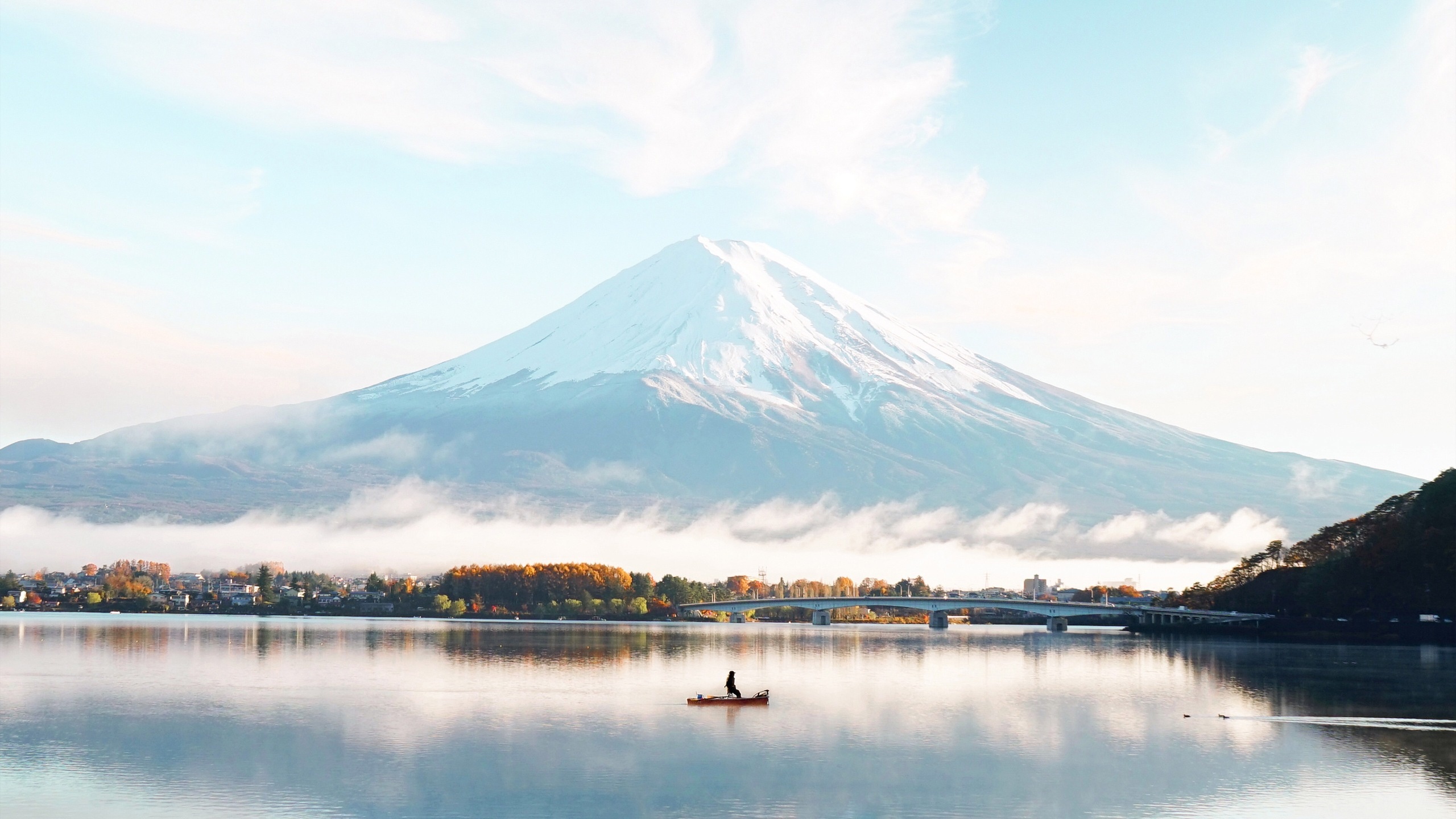Mount Fuji blue bright day, 4k resolution, HD wallpapers, Travels, 2560x1440 HD Desktop