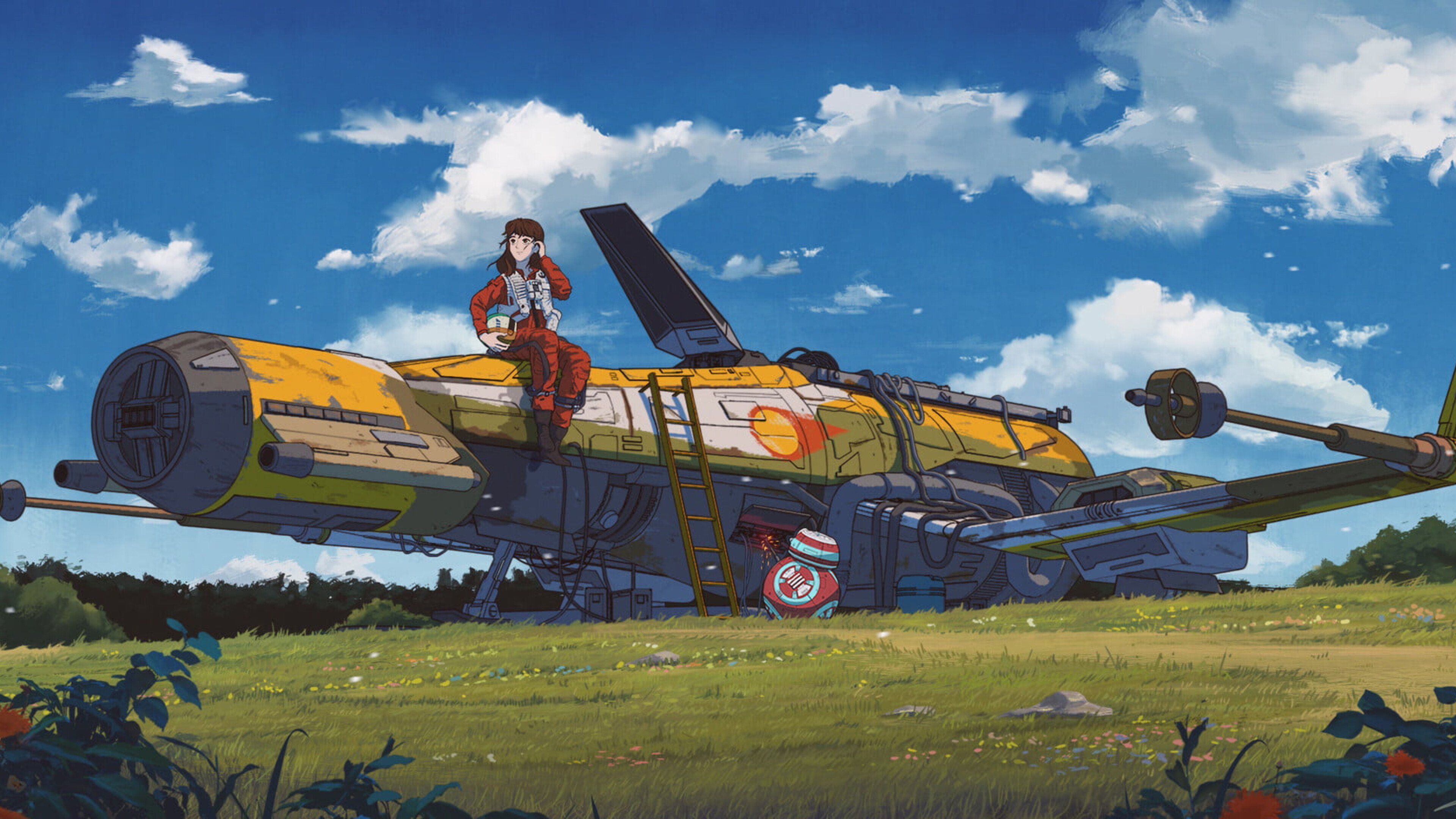 Studio Ghibli: The world of Star Wars was redesigned by Lucasfilm senior concept designer Stephen Zavala. 3840x2160 4K Wallpaper.