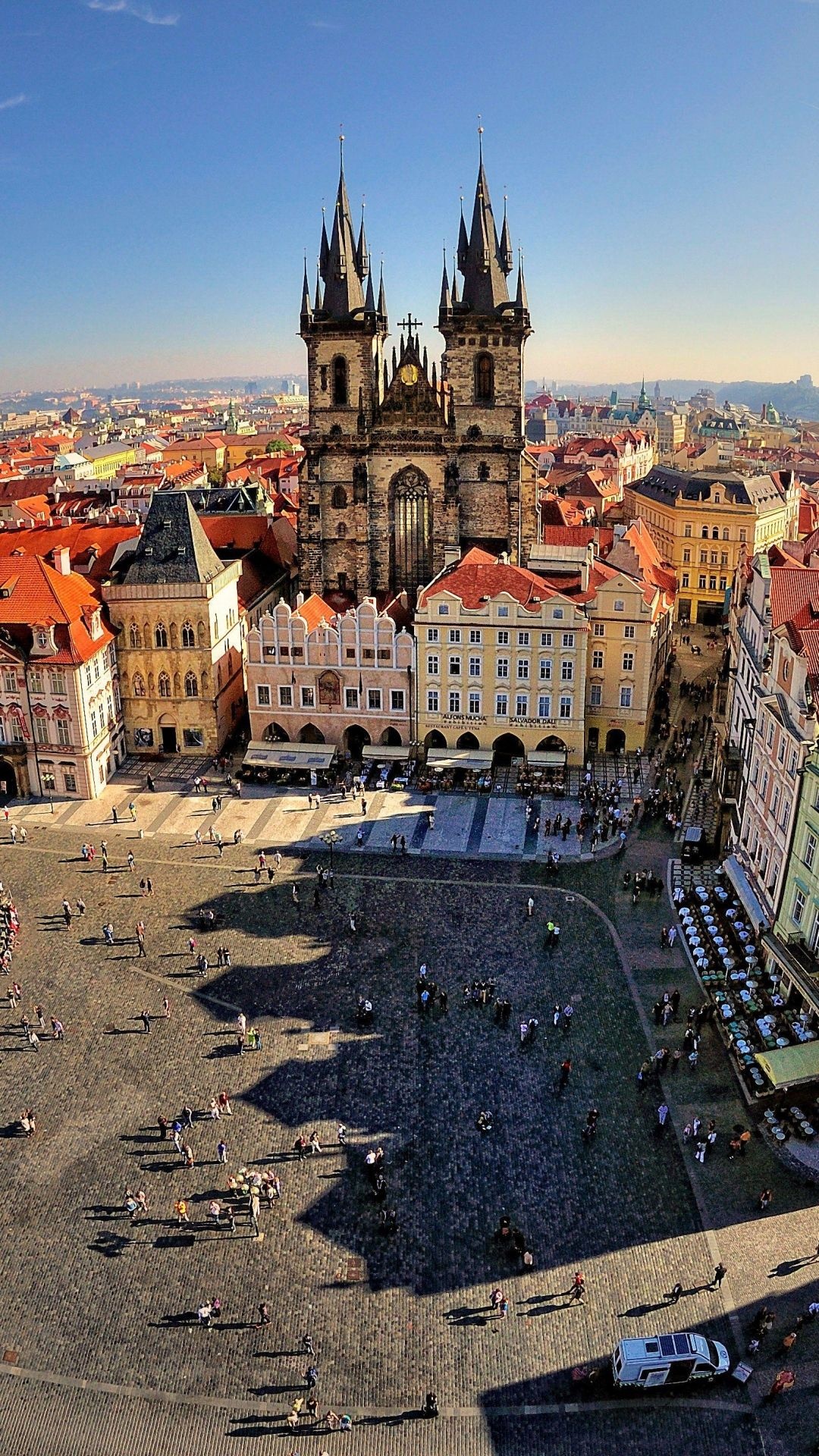 Czechia (Czech Republic): Old Town Square, The oldest and most significant square in the historical center of Prague. 1080x1920 Full HD Wallpaper.