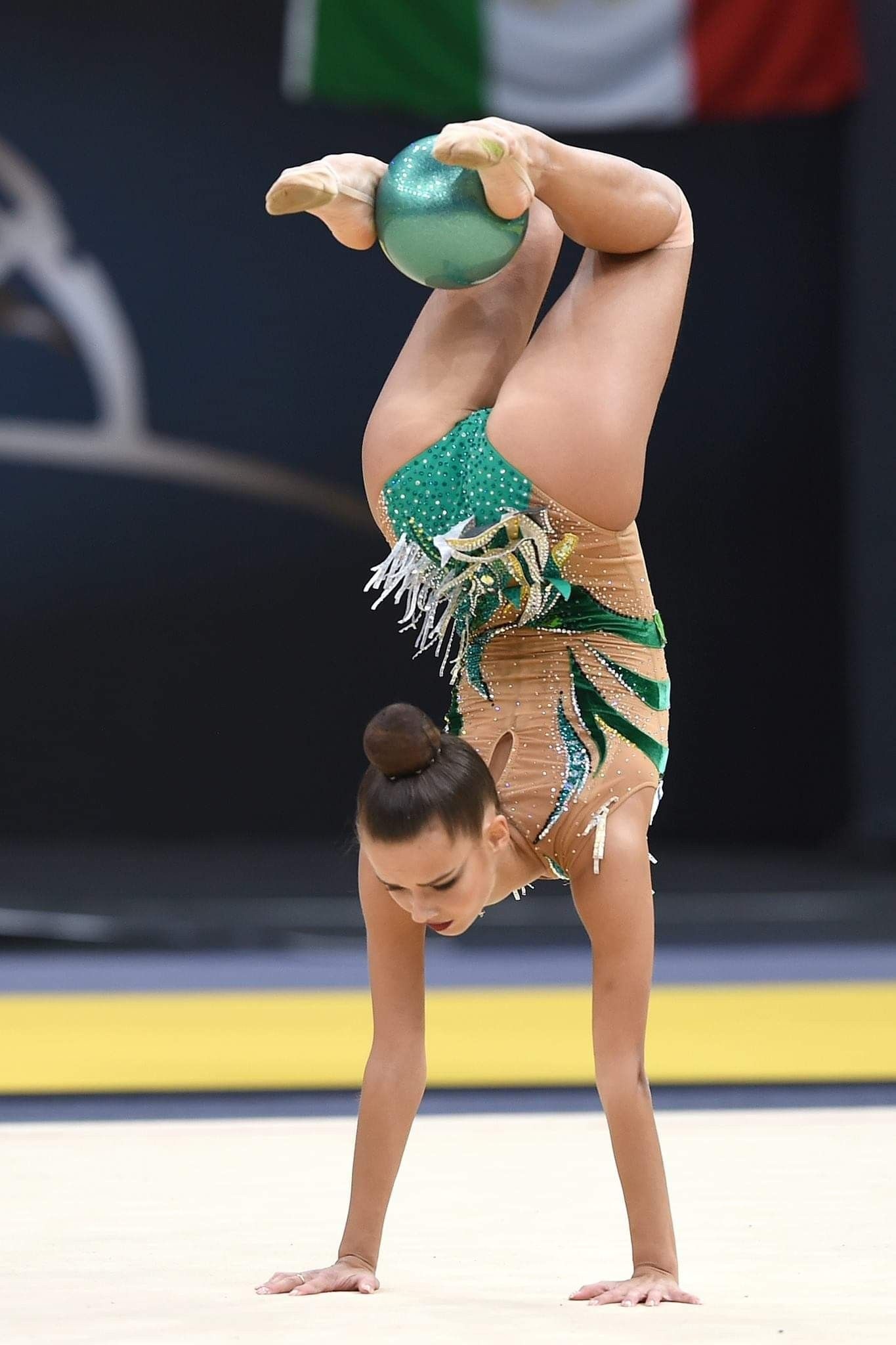 Floor (Gymnastics): Ekaterina Selezneva, The hoop world champion in the Rhythmic Gymnastics World Championships 2019. 1370x2050 HD Background.