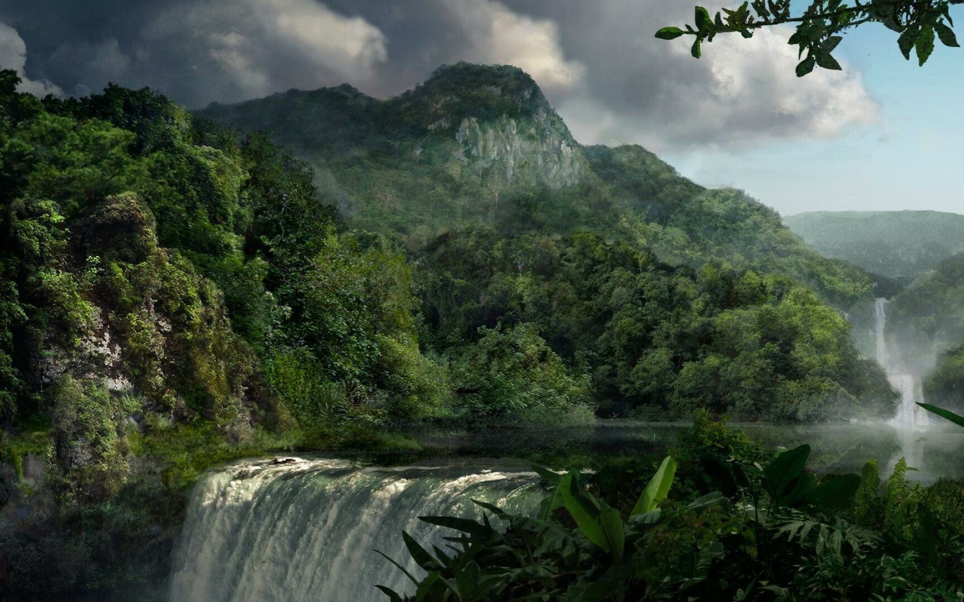 Jungle: Areas known for their thick forests, Isolation, Waterfall. 1920x1200 HD Background.