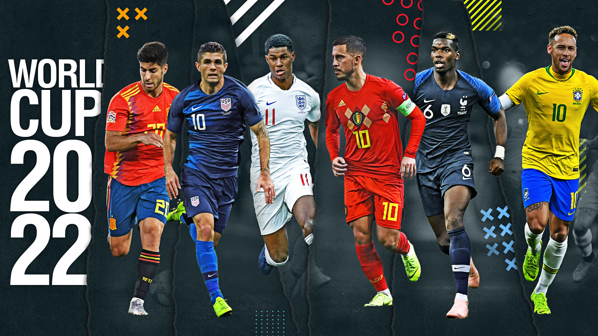 2022 FIFA World Cup, Favourites to win, France vs Brazil, Spain vs England, 1920x1080 Full HD Desktop