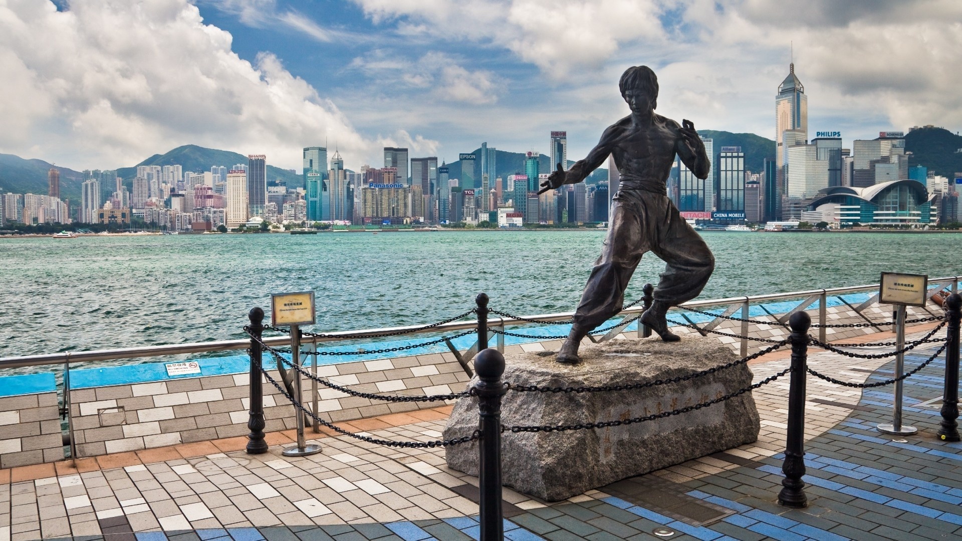 Hong Kong, Bruce Lee monument, Architecture, Wallpaper, 1920x1080 Full HD Desktop