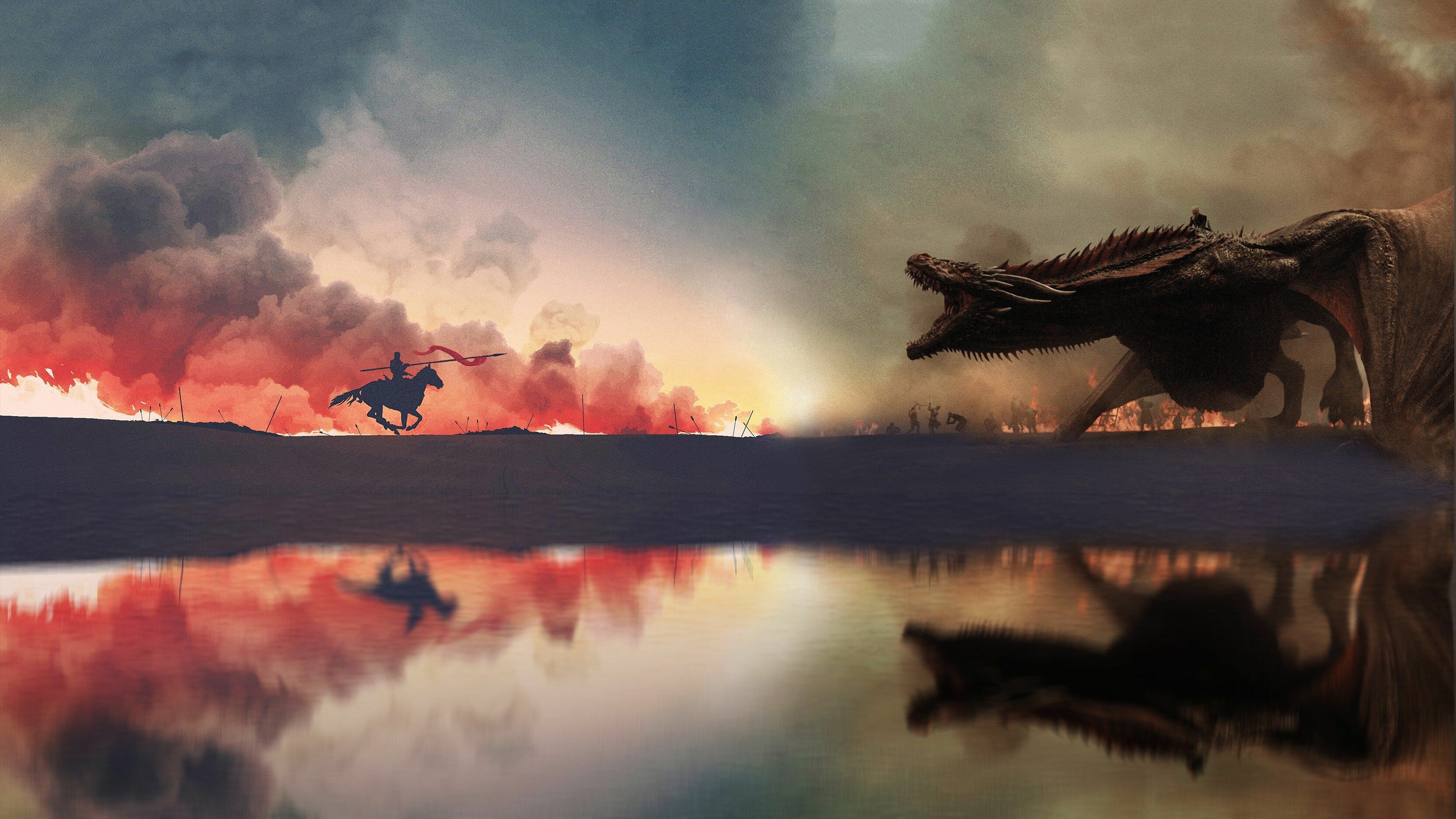 Game of Thrones: 73 episodes was broadcast over eight seasons. 3340x1880 HD Background.
