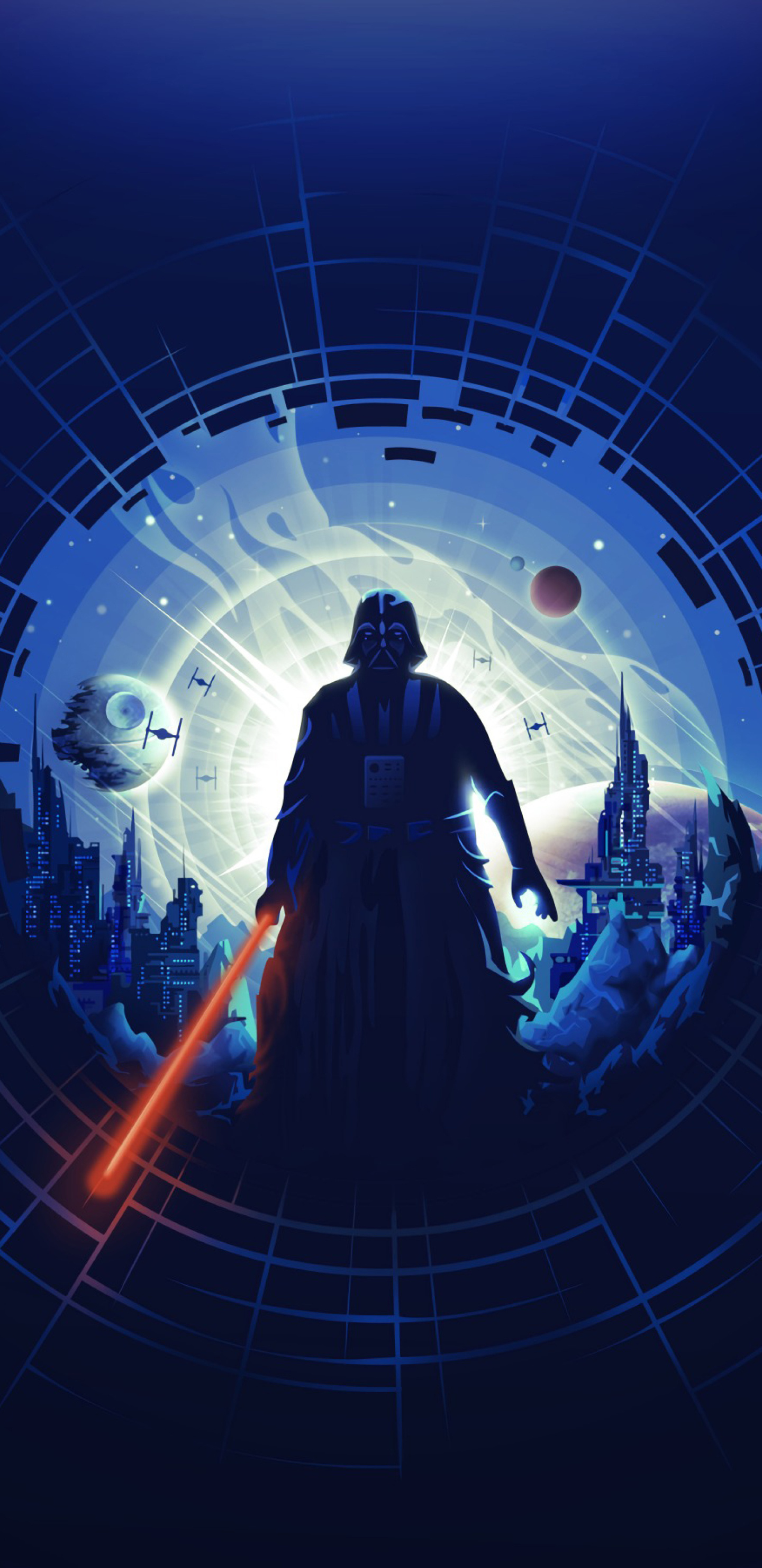 Darth Vader: The grandfather of Kylo Ren (Ben Solo), Anakin Skywalker. 1440x2960 HD Wallpaper.