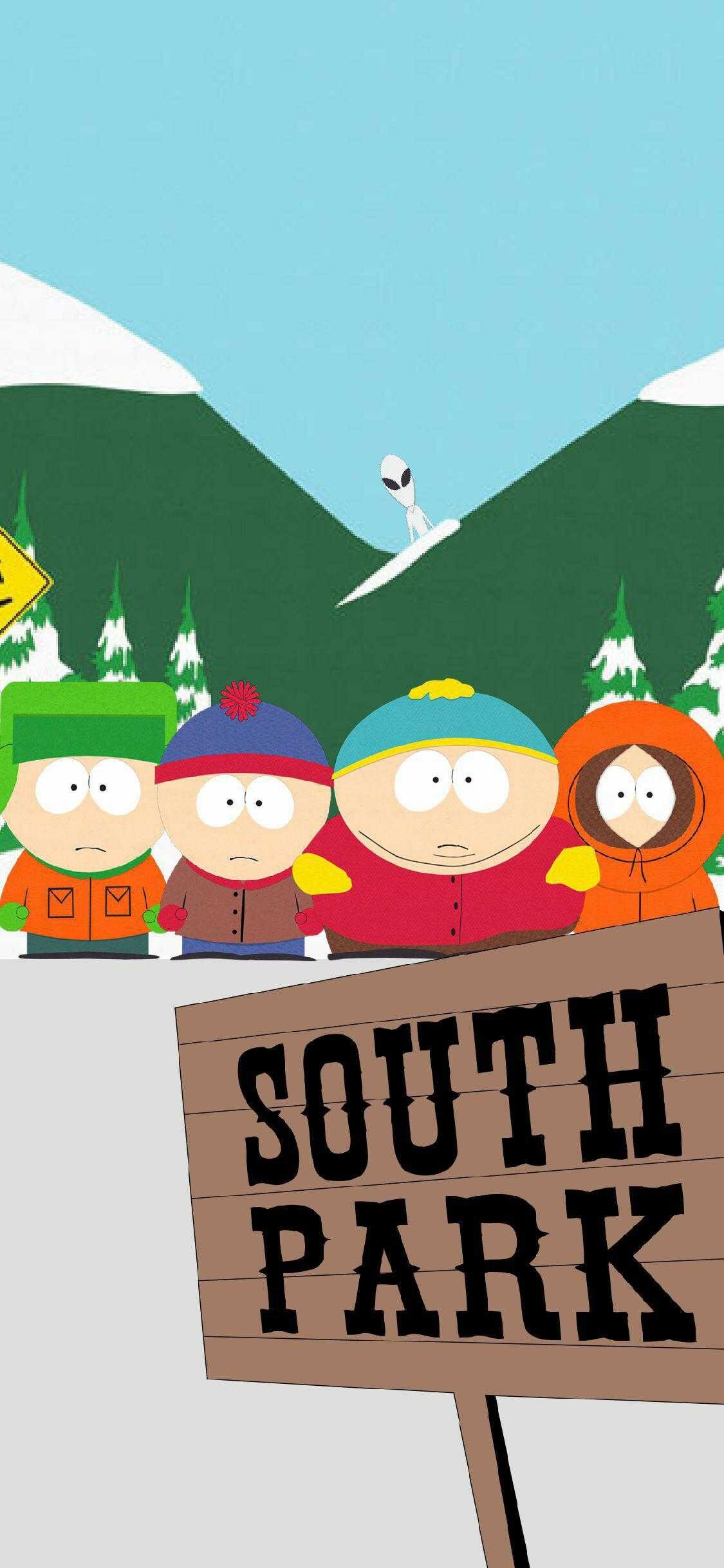 South Park: The animated series began in August 1997. 1130x2440 HD Background.