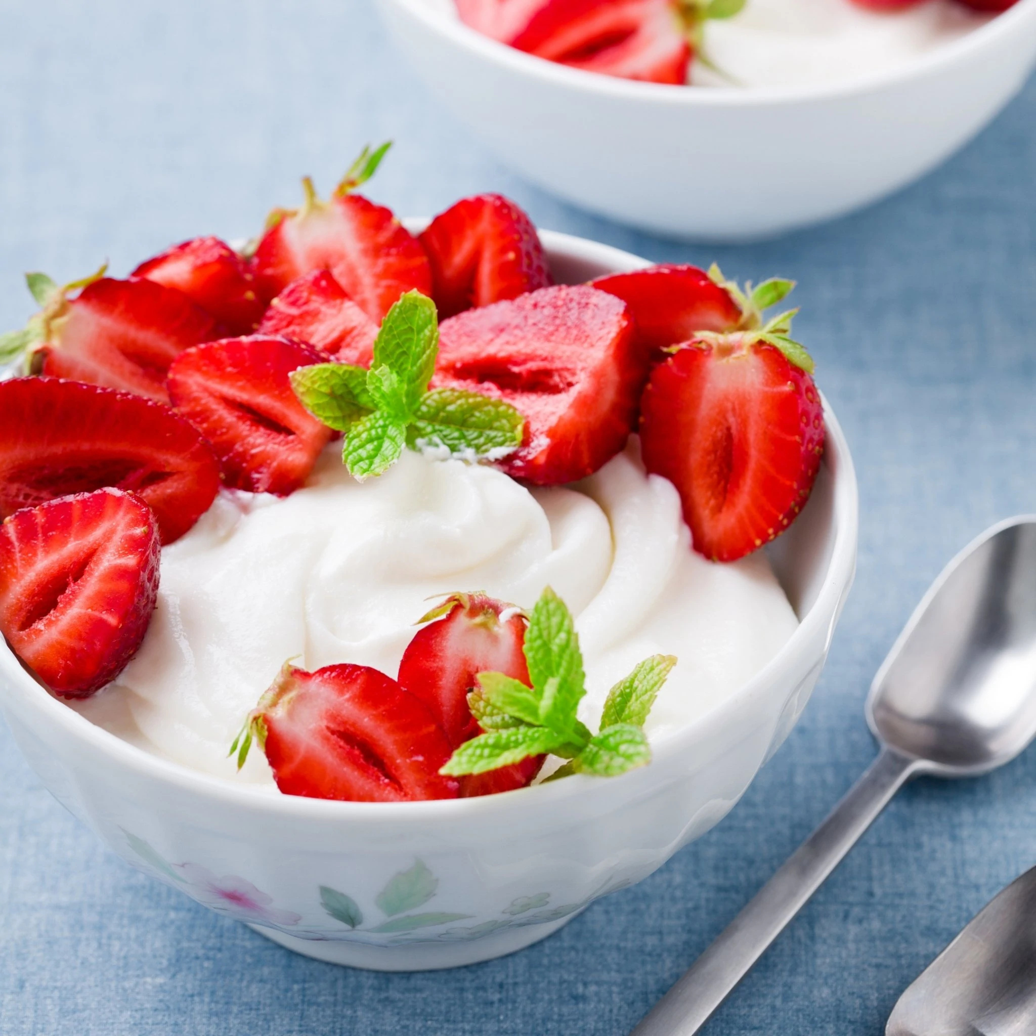 Yoghurt: Made by adding several types of harmless bacteria to milk, causing it to ferment. 2050x2050 HD Background.