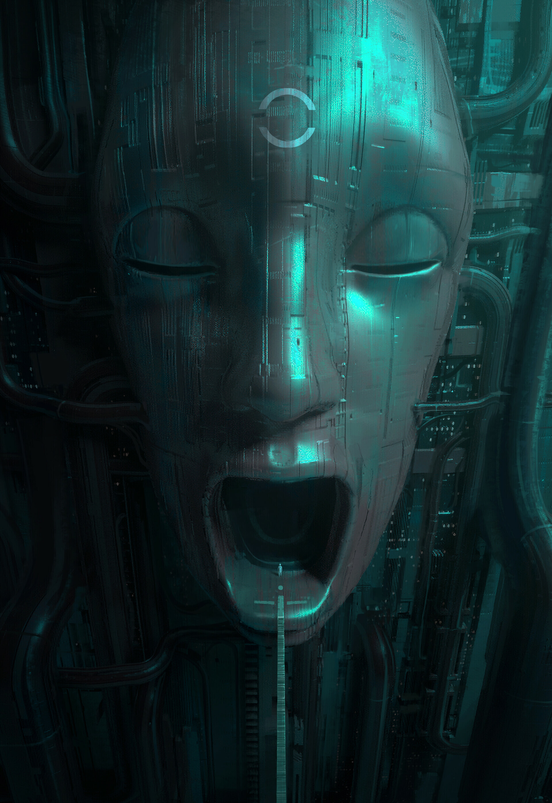 H.R. Giger: Daniel Liang, The Entrance To The City Of Agartha. 1920x2800 HD Background.