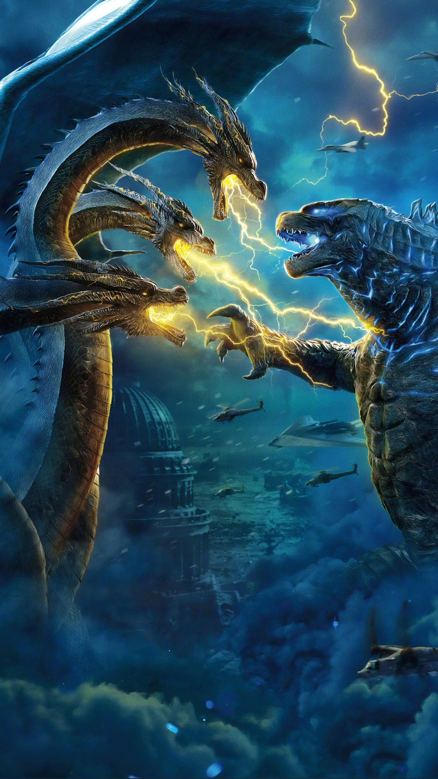 Godzilla: Defended Japan by fending off other more malevolent creatures such as King Ghidorah. 1440x2560 HD Wallpaper.