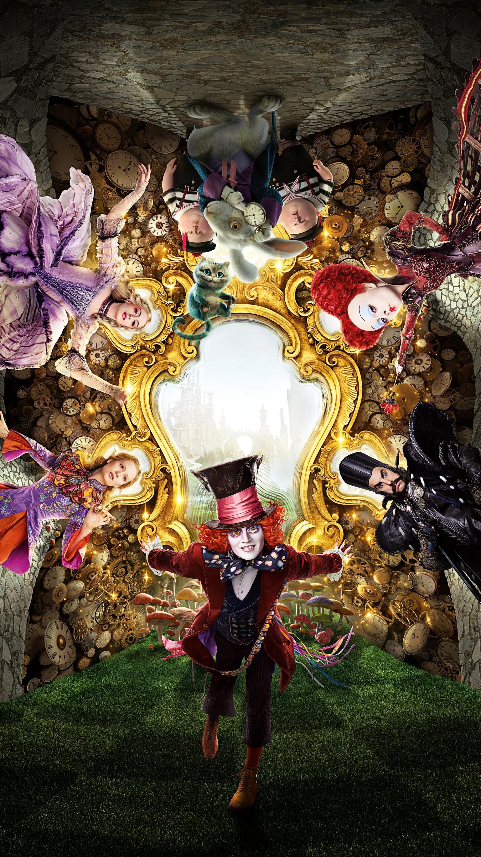 Alice Through the Looking Glass, 2016 movie, Moviemania phone wallpaper, Wonderland artwork, 1540x2740 HD Phone