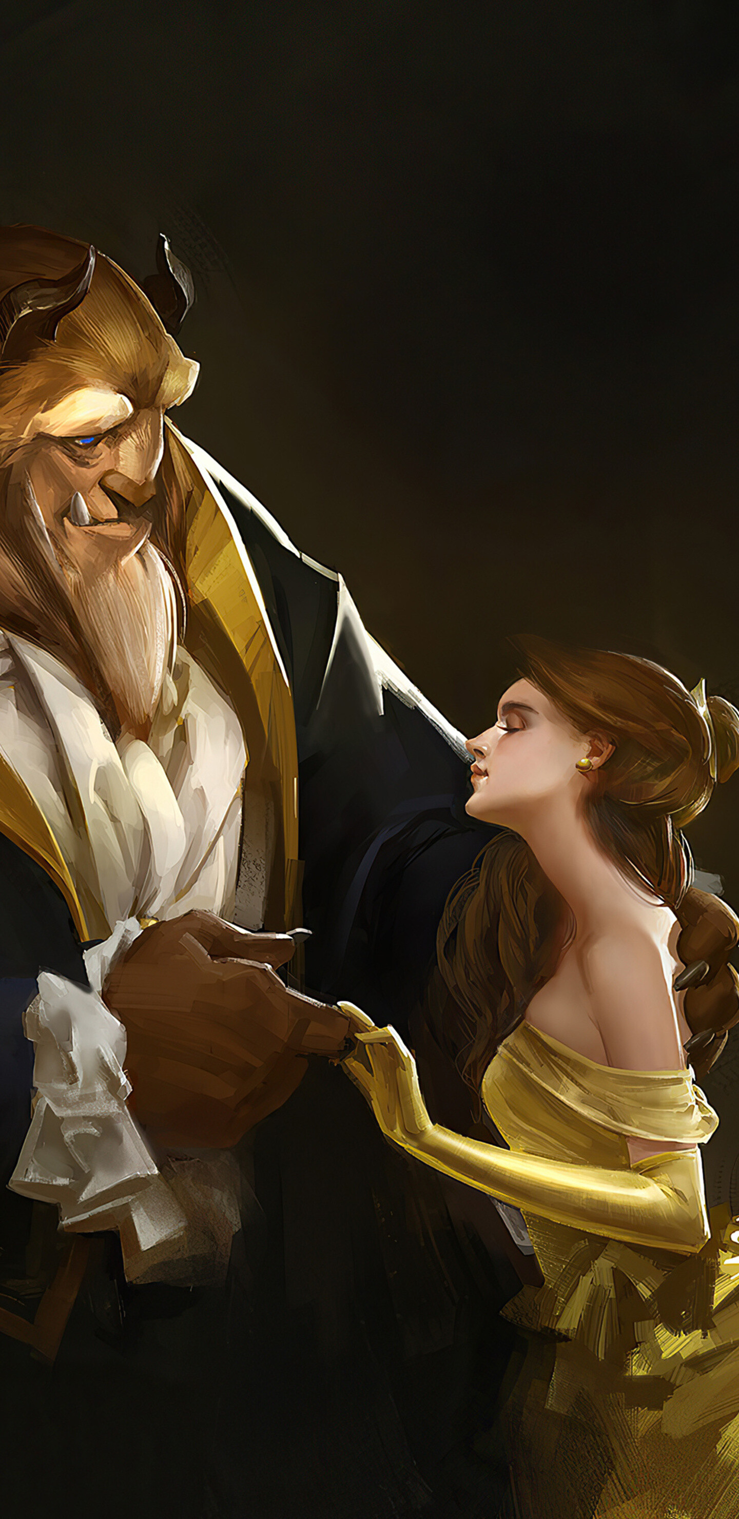 Beauty and the Beast: The fairy tale was influenced by Ancient Greek stories such as “Cupid and Psyche” from The Golden Ass. 1440x2960 HD Wallpaper.