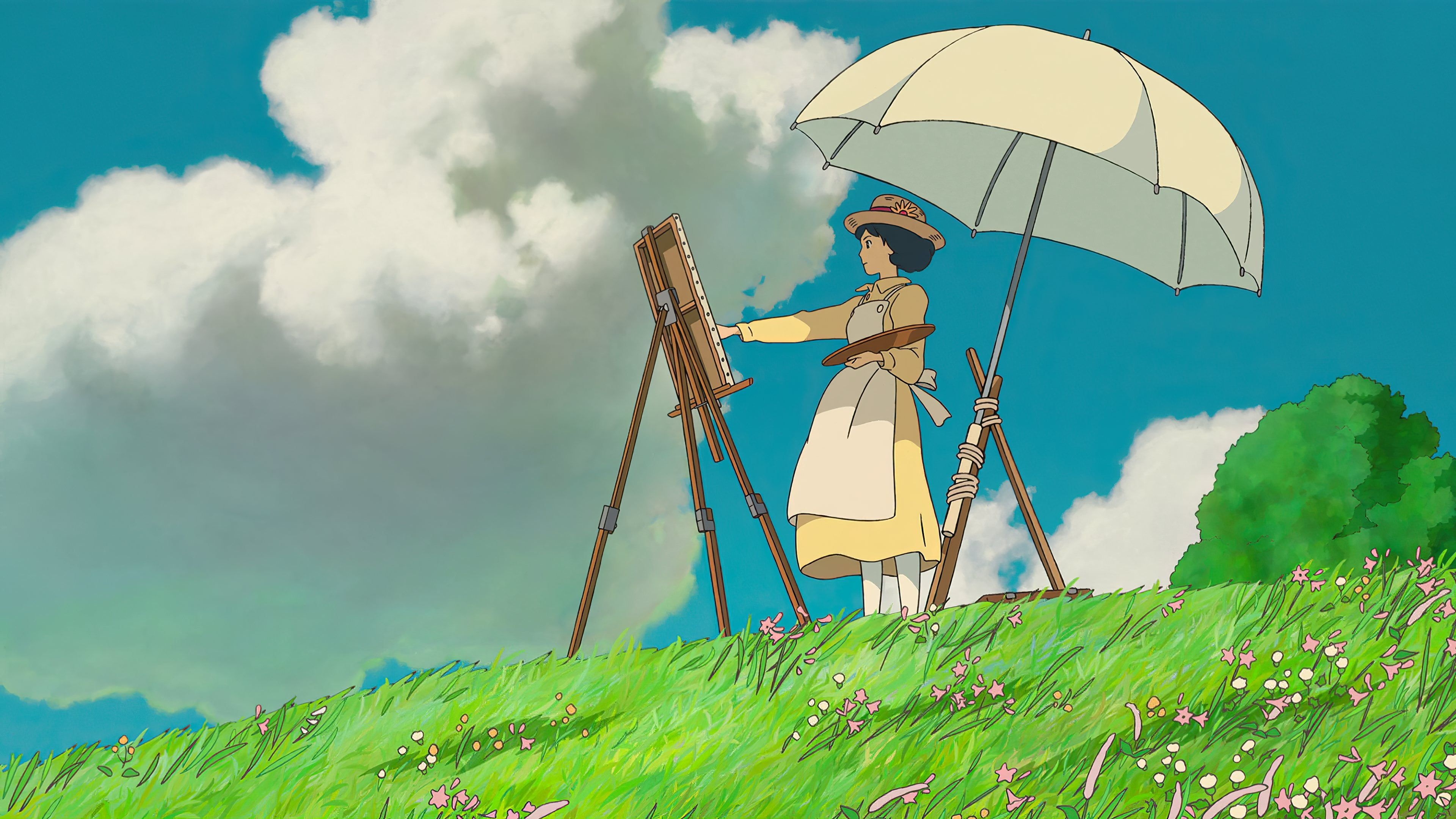 Howl's Moving Castle, Studio Ghibli, Nature landscape, Vibrant colors, 3840x2160 4K Desktop