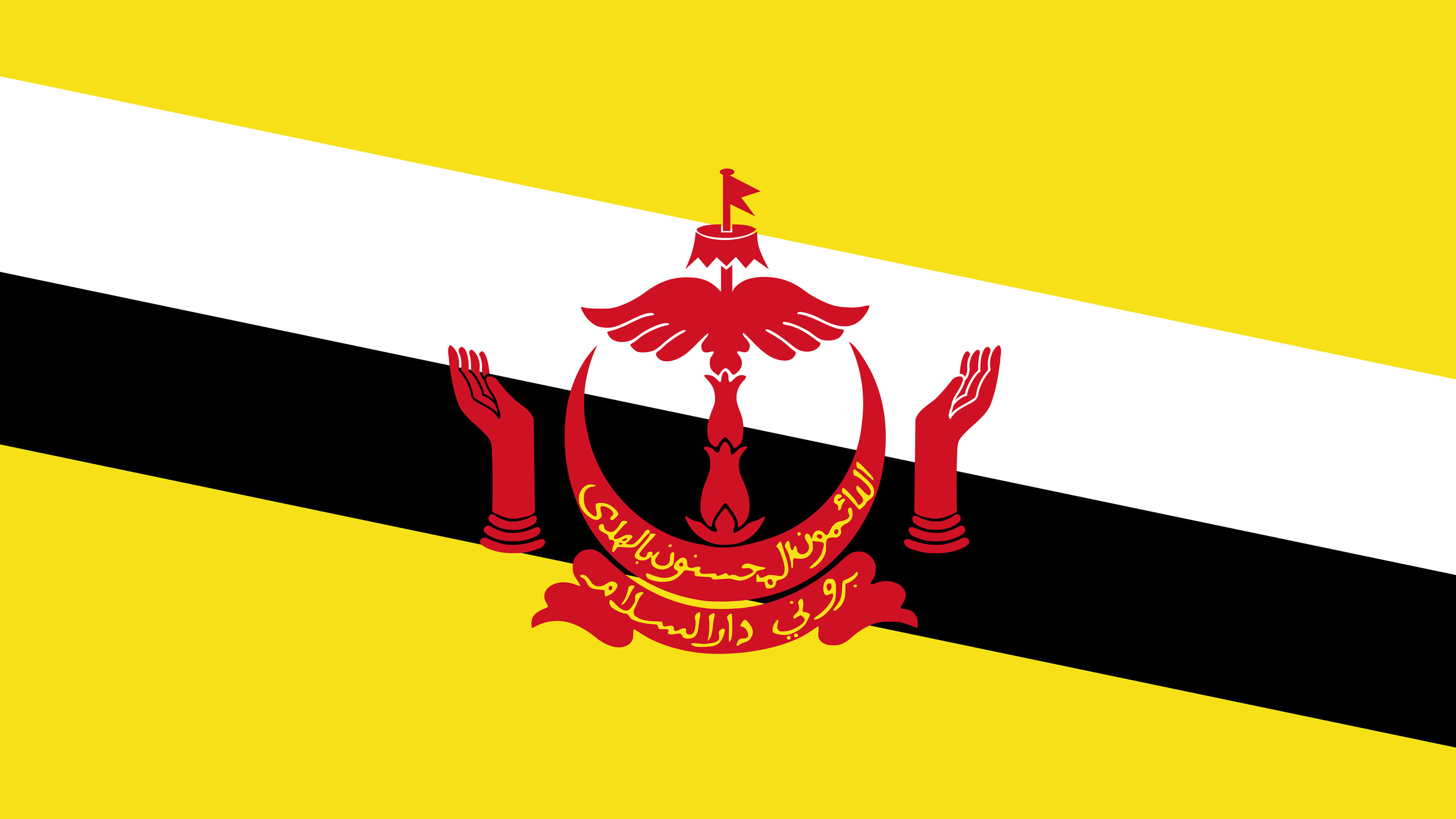 Brunei travels, Brunei flag, UHD 4K, Wallpaper, 3840x2160 4K Desktop