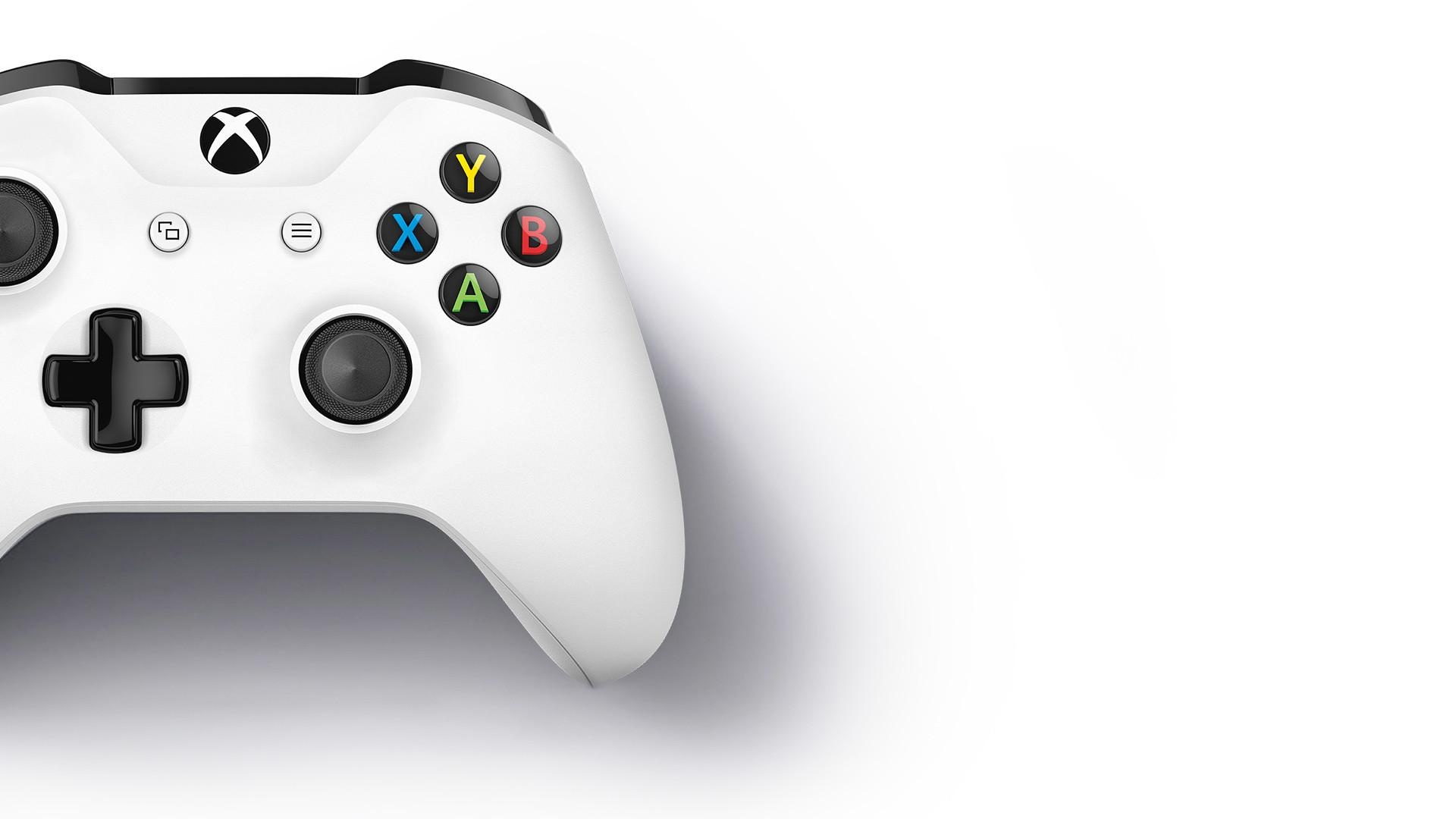 Xbox: Wireless Controller in Robot White, Featuring sculpted surfaces and refined geometry. 1920x1080 Full HD Background.