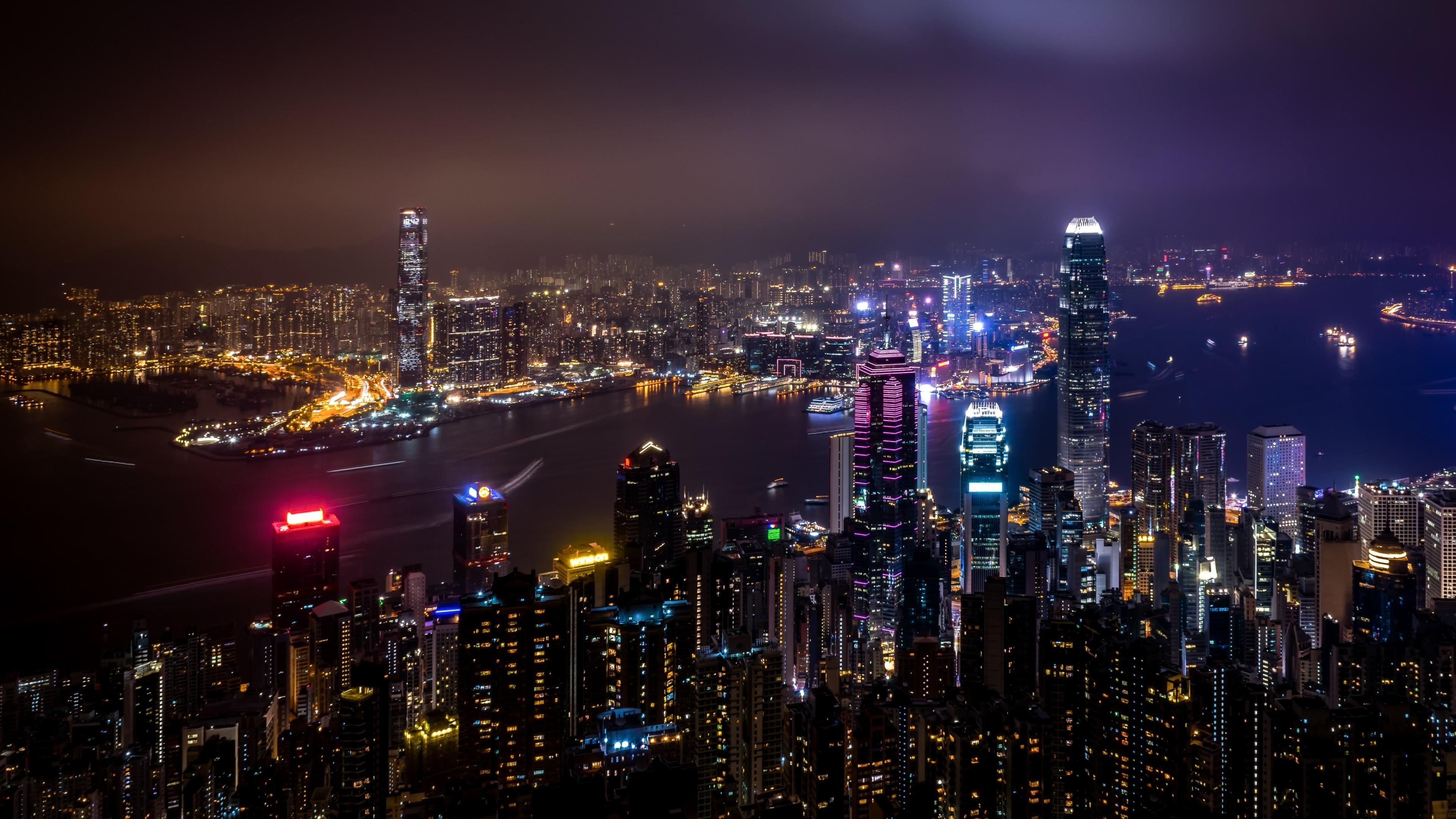 Hong Kong Skyline, Travels, Picturesque beauty, Oriental charm, 3840x2160 4K Desktop