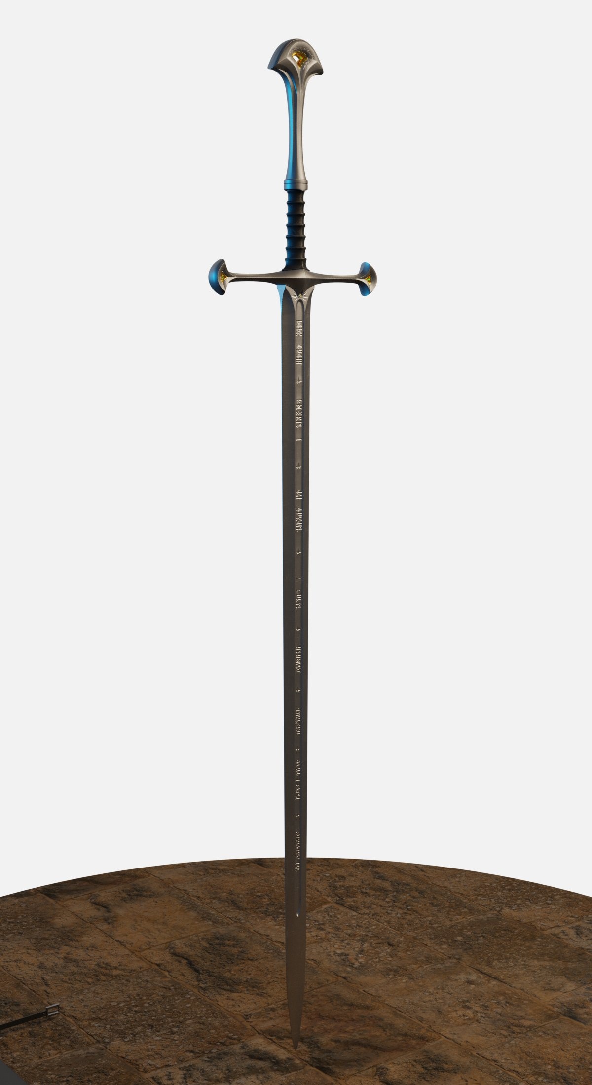 Anduril Sword, Flame of the West, ImperialSnowEagle's creation, 3D model, 1200x2200 HD Phone