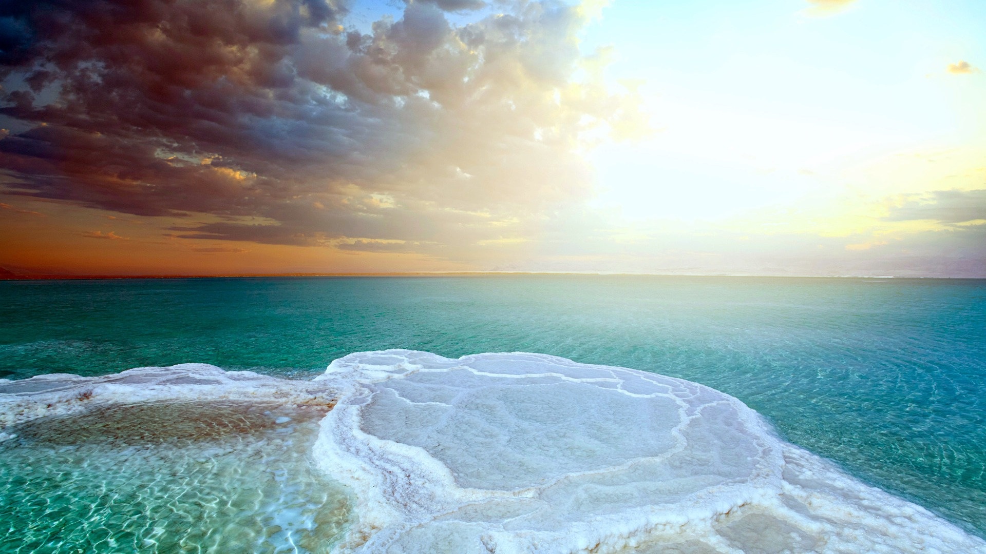 Erstaunliche Ansichten des Salzsees am Toten Meer, 1920x1080 Full HD Desktop