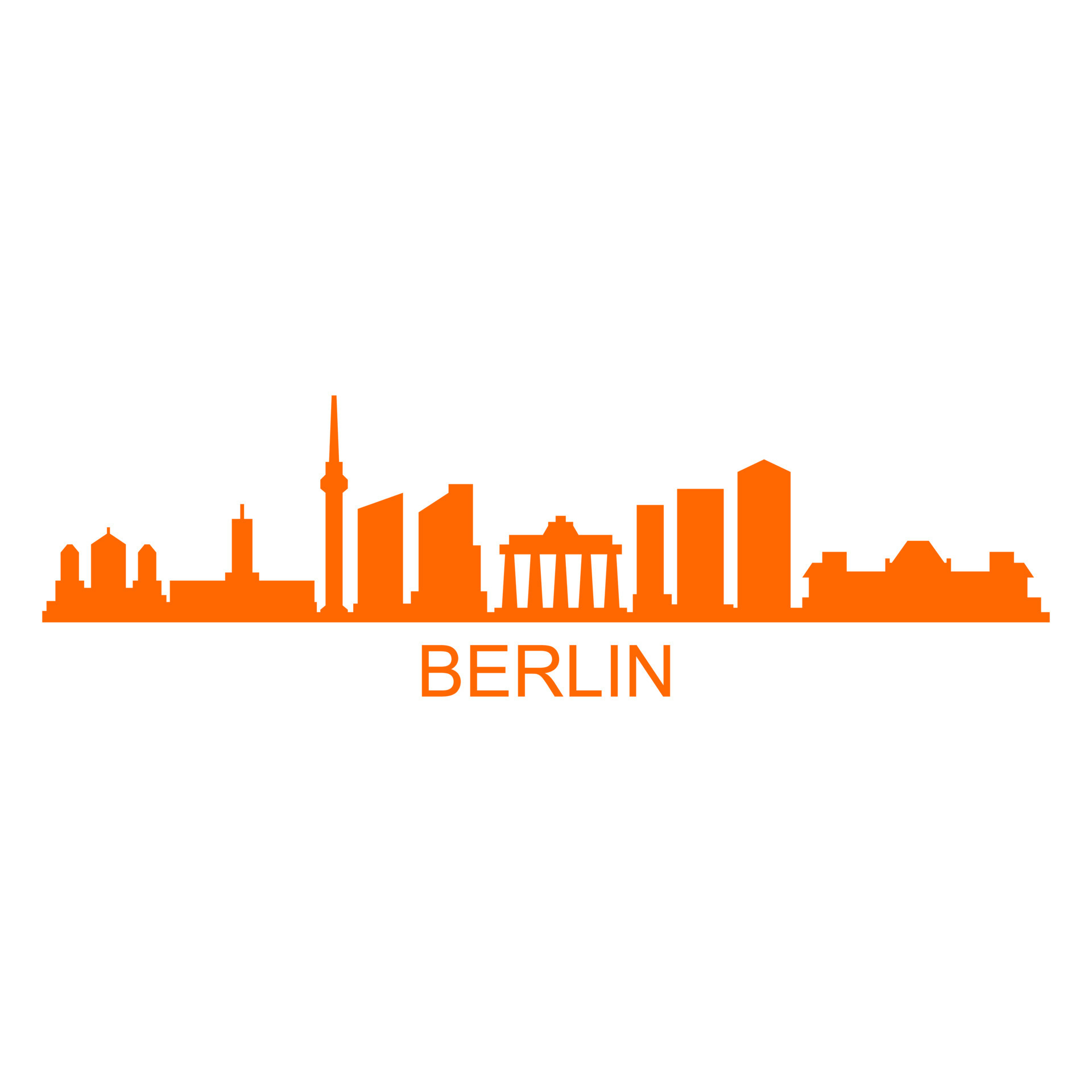 Berlin Skyline, White background, Vector art, Silhouette, 1920x1920 HD Phone