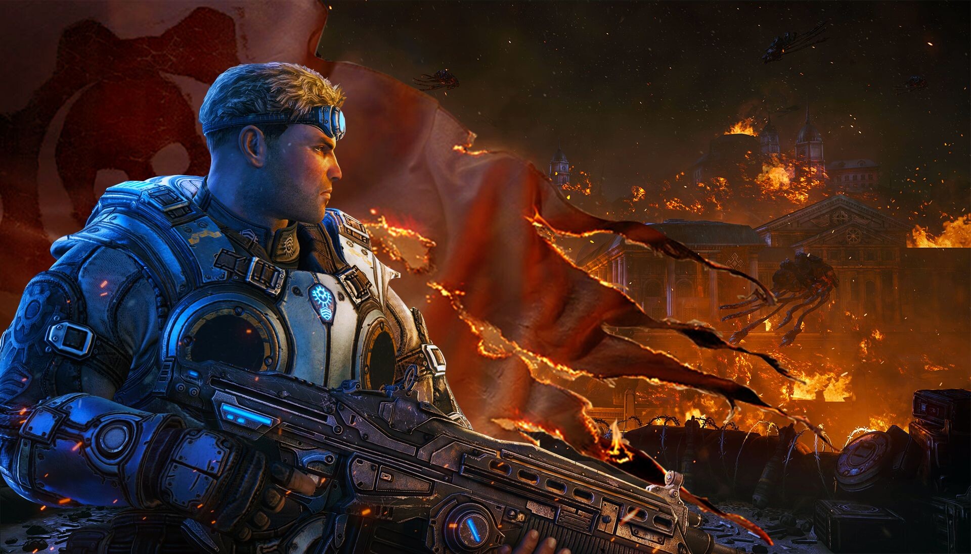 Gears of War: Judgment: Lieutenant Damon Baird, The Coalition of Ordered Governments army, Sigma-One. 1920x1100 HD Background.