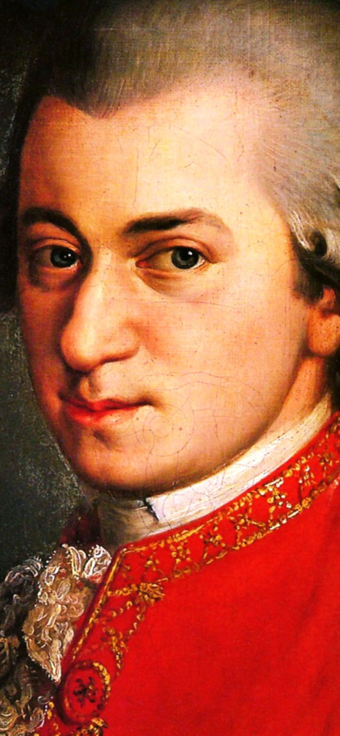 Wolfgang Amadeus Mozart, Wallpaper for iPhone, Musical inspiration, Prodigy's portrait, 1170x2540 HD Handy