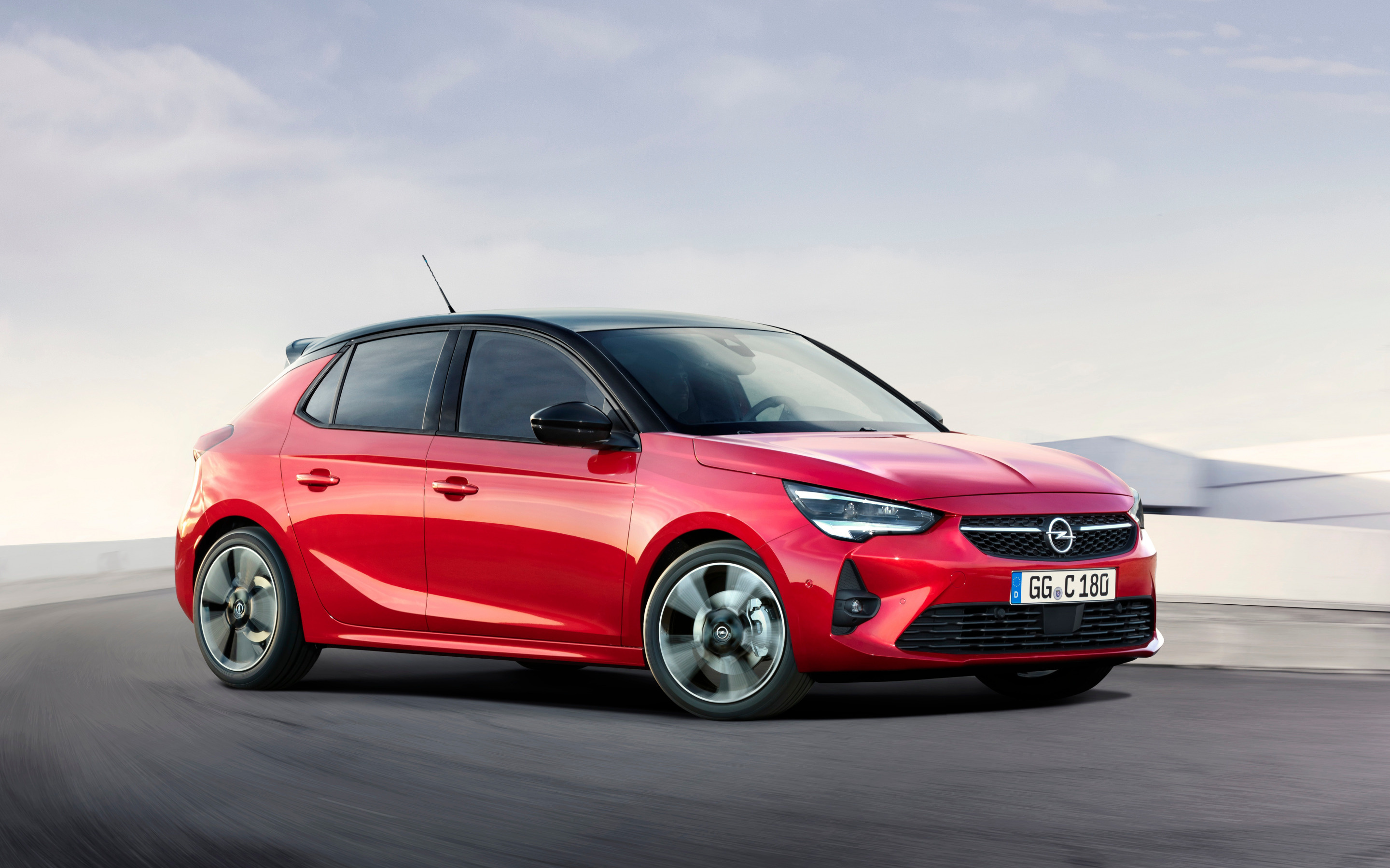 Opel Corsa, Stylish design, Red hatchback, German automotive excellence, 2880x1800 HD Desktop