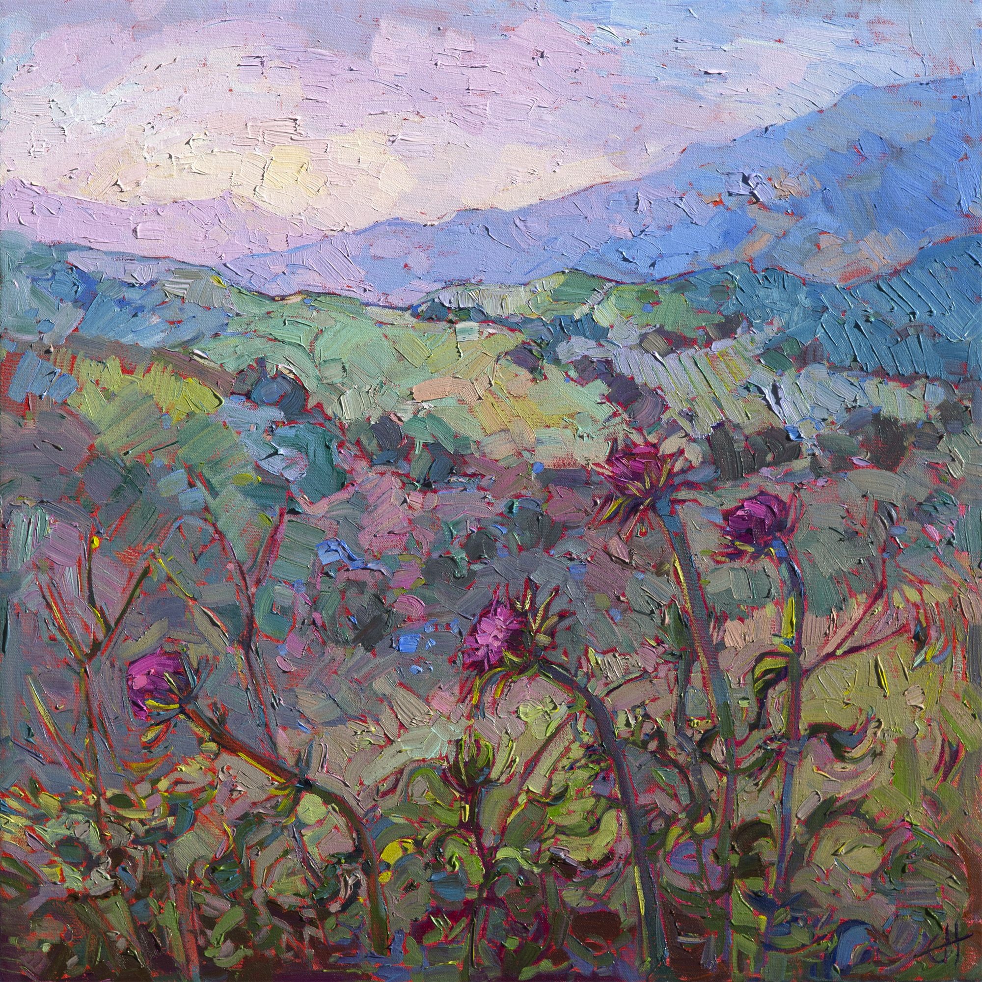 Impressionist painter, Erin Hanson, Landscape art, Modern impressionism, 2000x2000 HD Phone