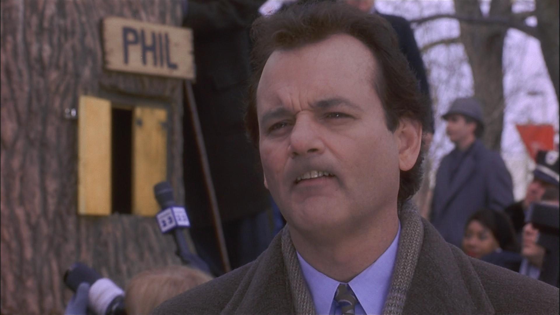 Groundhog Day (Movie): Bill Murray as Phil Connors, Music by George Fenton. 1920x1080 Full HD Wallpaper.